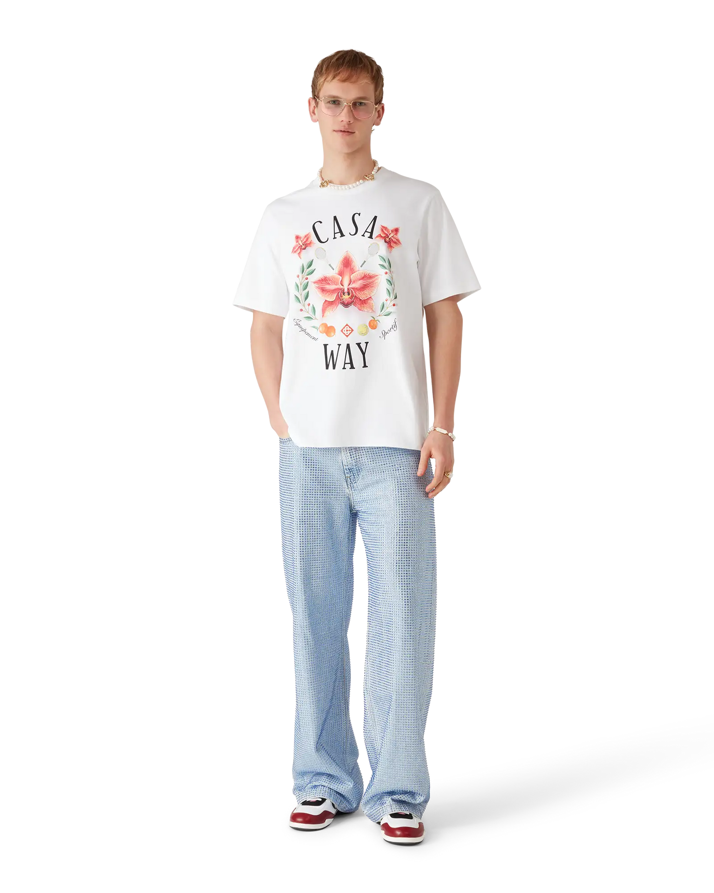 Casa Way Orchid Logo Short Sleeve T-Shirt | Casablanca Paris | Image 2