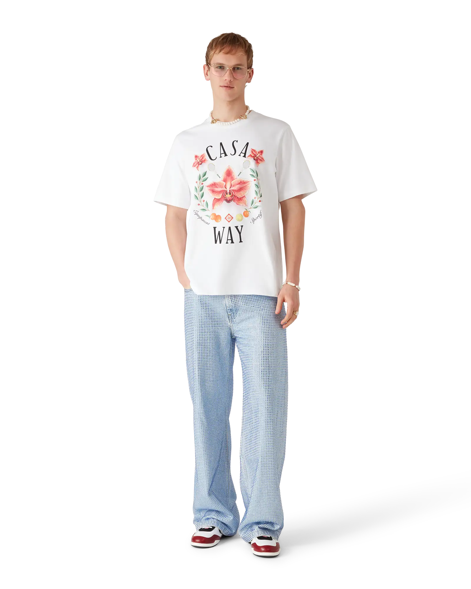 Casa Way Orchid Logo Short Sleeve T-Shirt | Casablanca Paris | Image 2