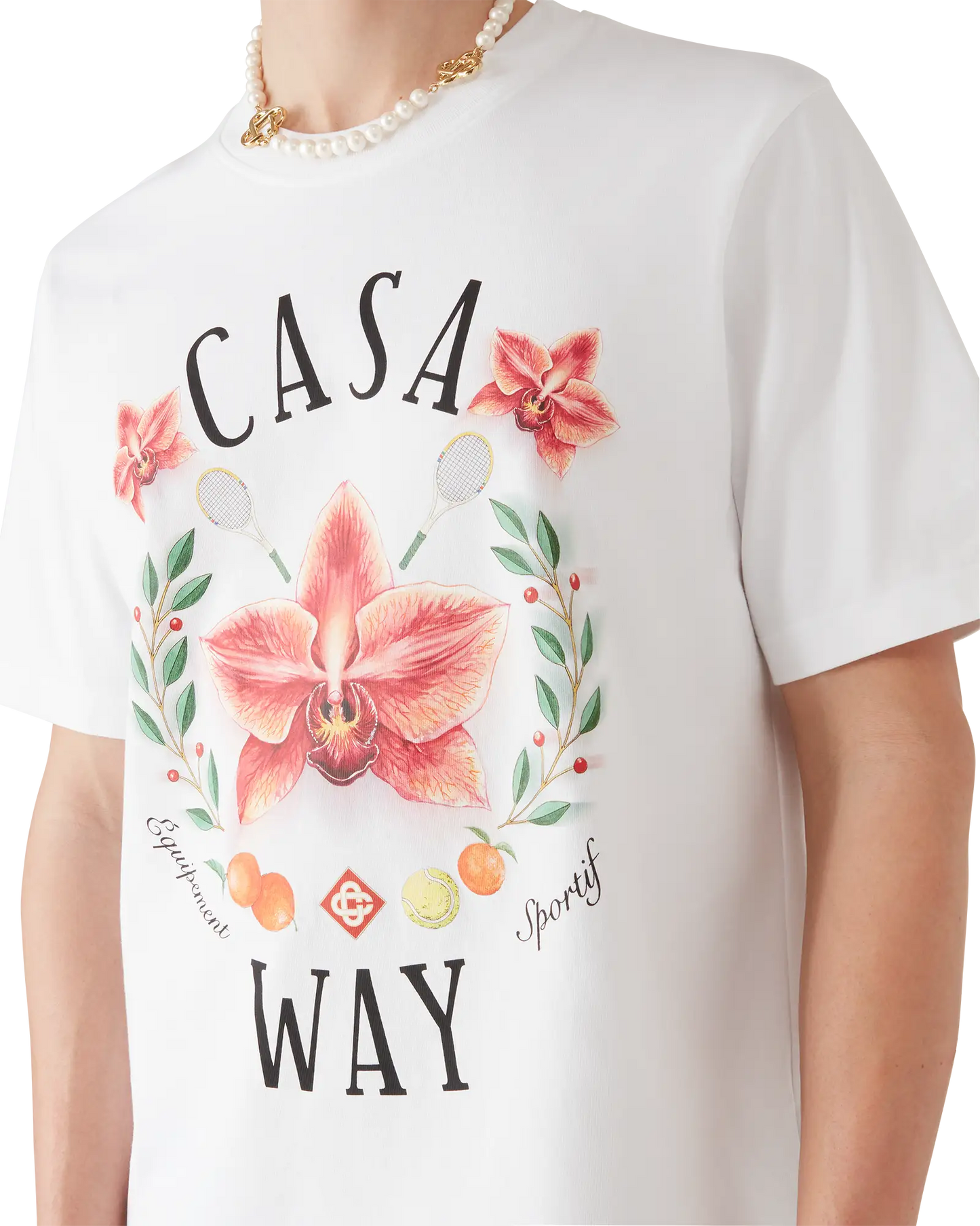 Casa Way Orchid Logo Short Sleeve T-Shirt | Casablanca Paris | Image 5