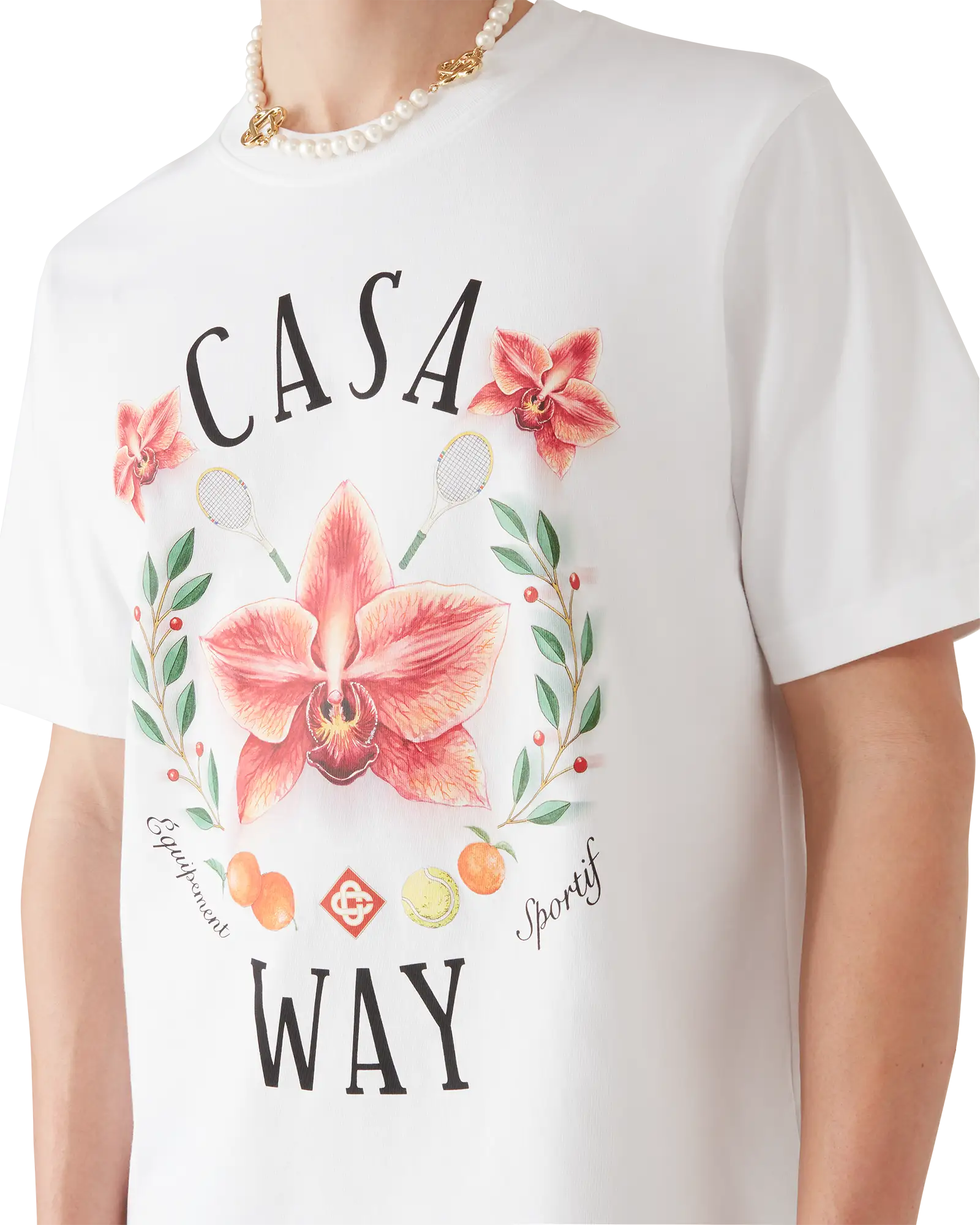 Casa Way Orchid Logo Short Sleeve T-Shirt | Casablanca Paris | Image 5