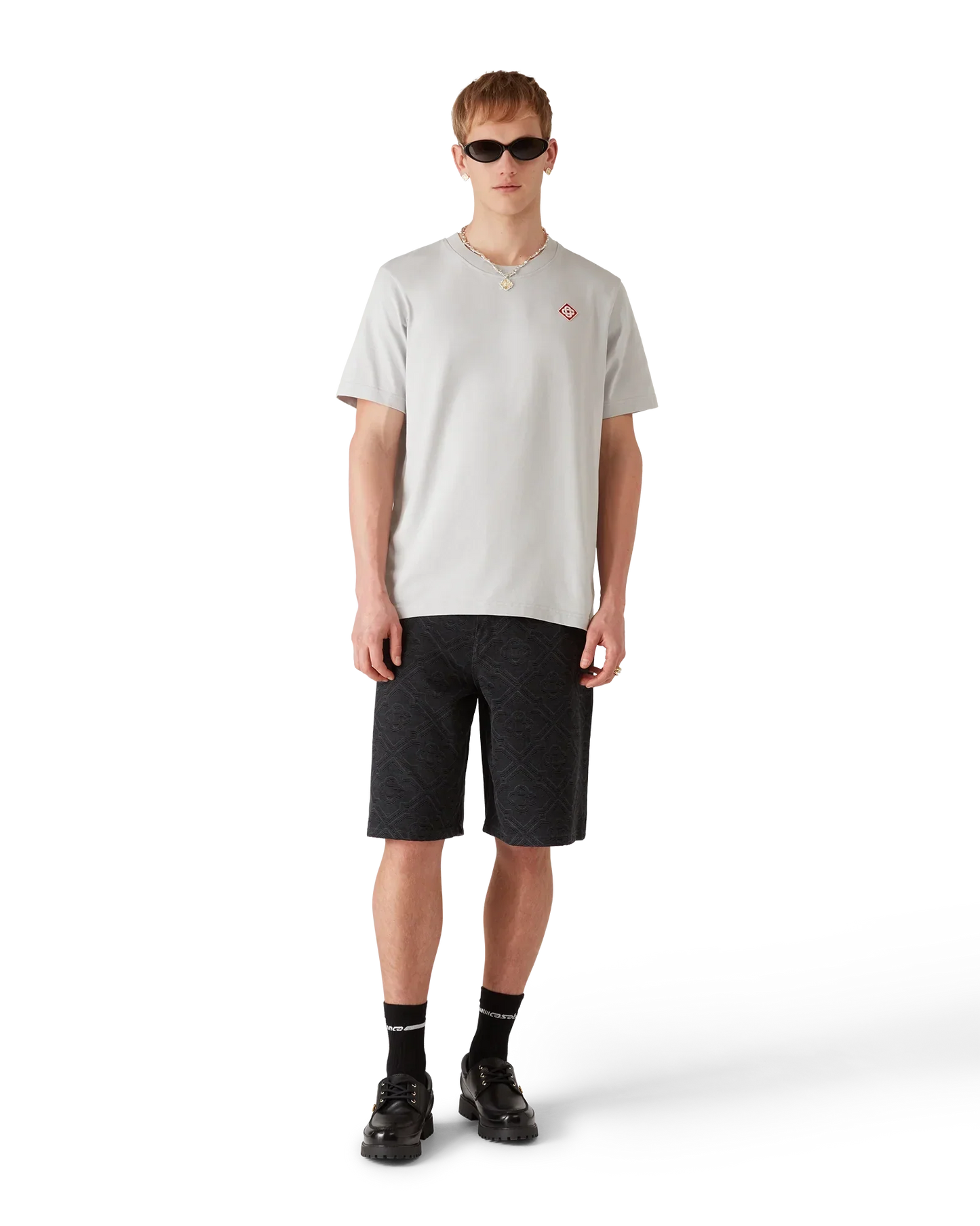 Grey Diamond Logo Short Sleeve T-Shirt | Casablanca Paris | Image 2