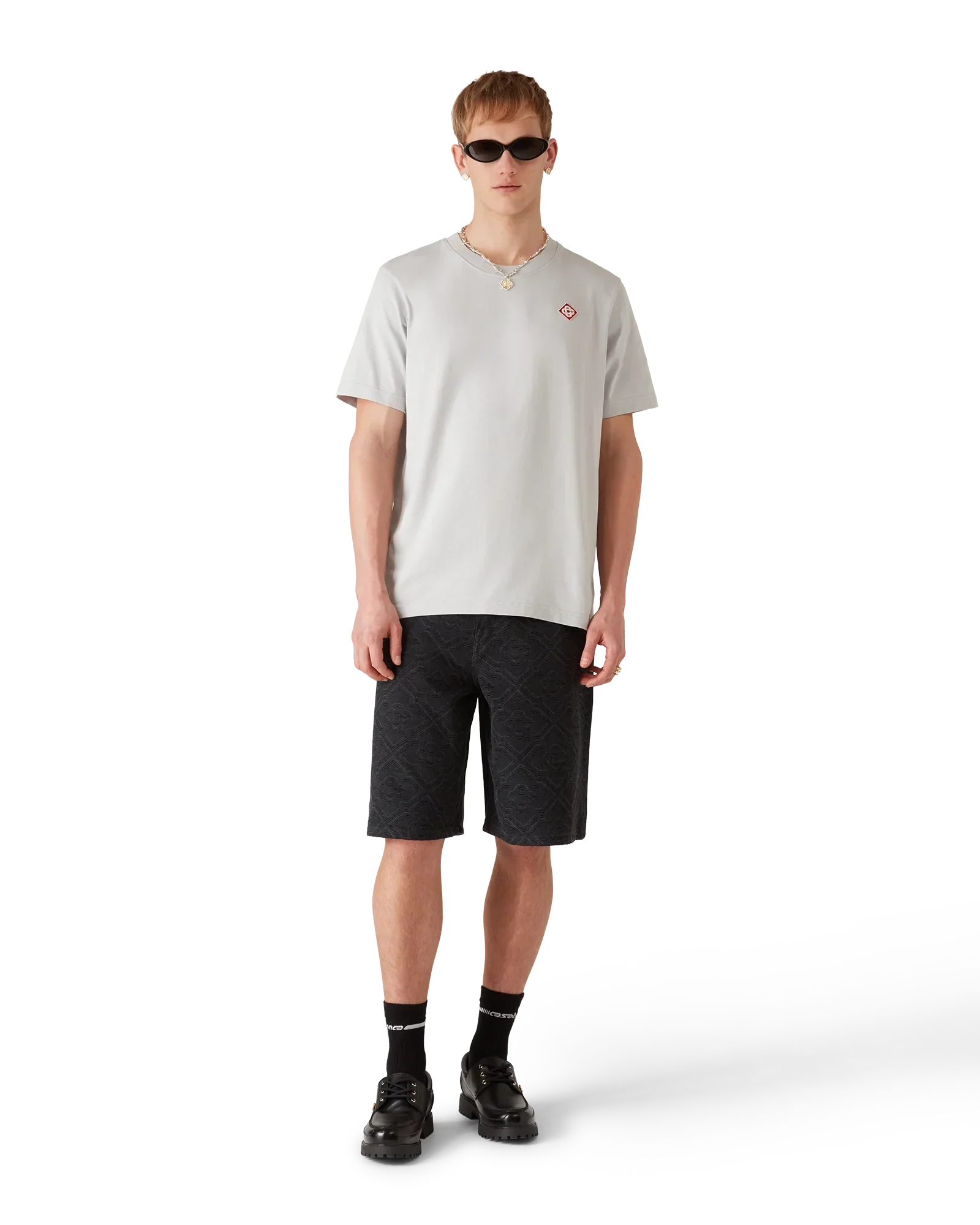 Grey Diamond Logo Short Sleeve T-Shirt | Casablanca Paris | Image 2