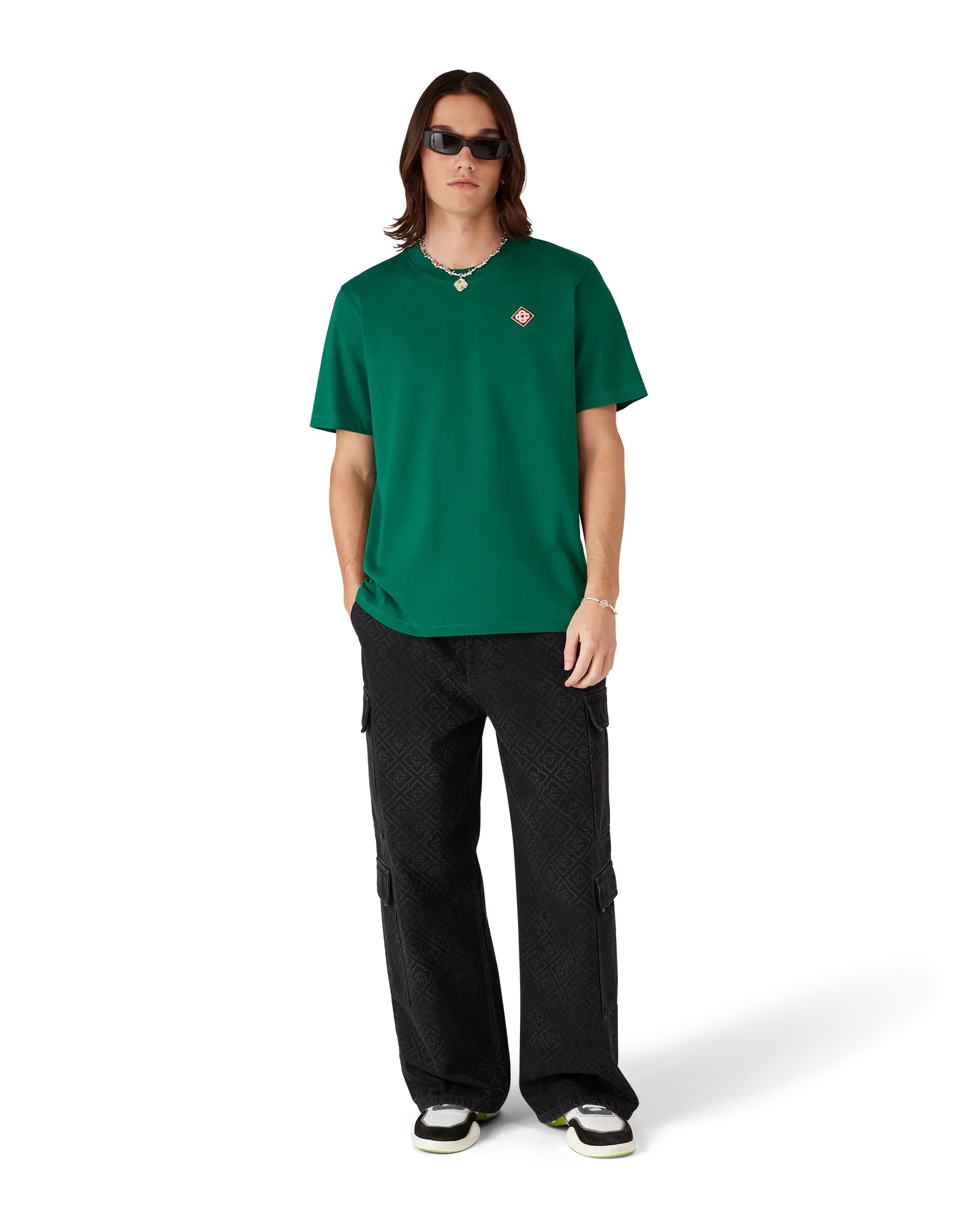 Evergreen Diamond Logo Short Sleeve T-Shirt | Casablanca Paris | Image 2