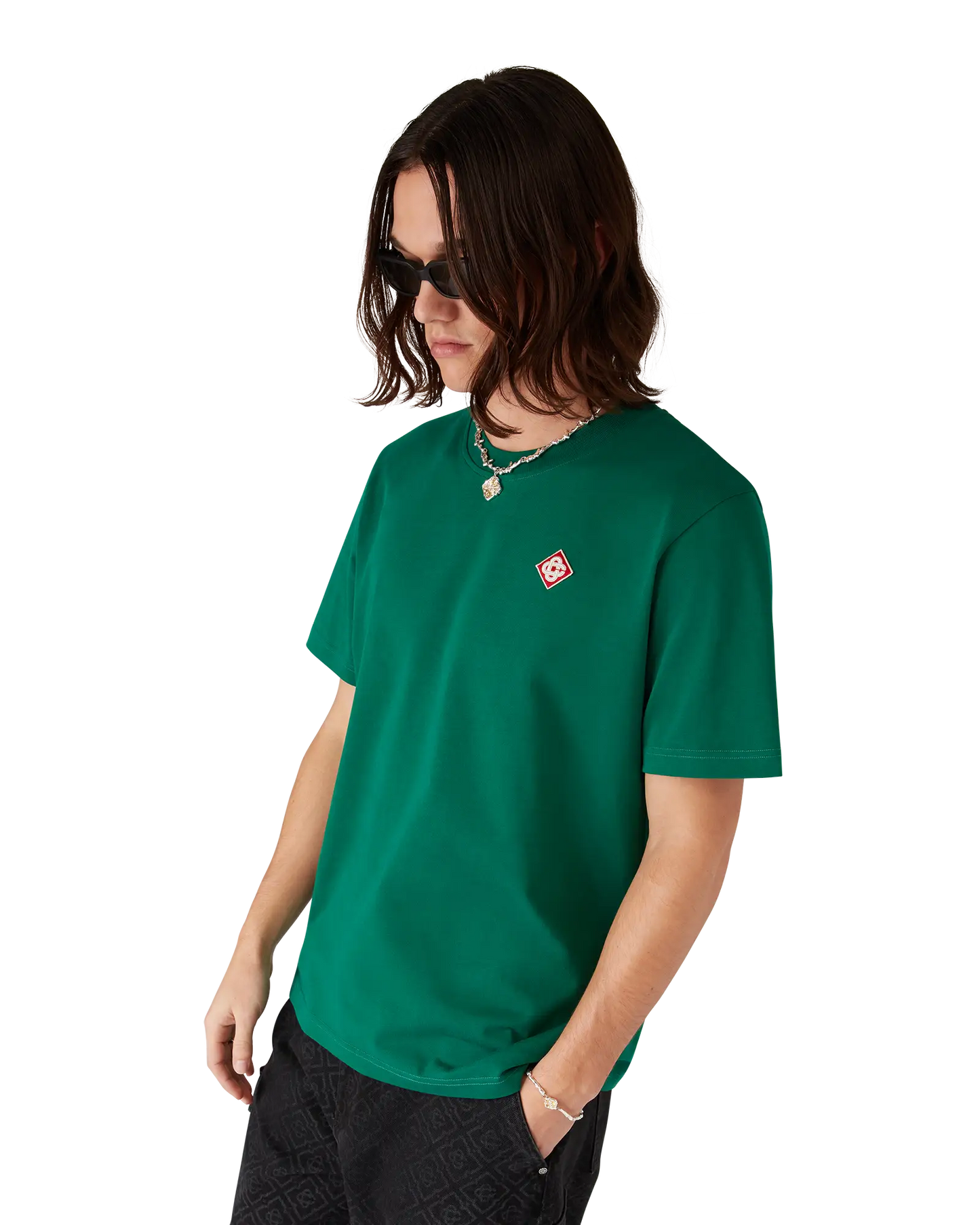 Evergreen Diamond Logo Short Sleeve T-Shirt | Casablanca Paris | Image 4