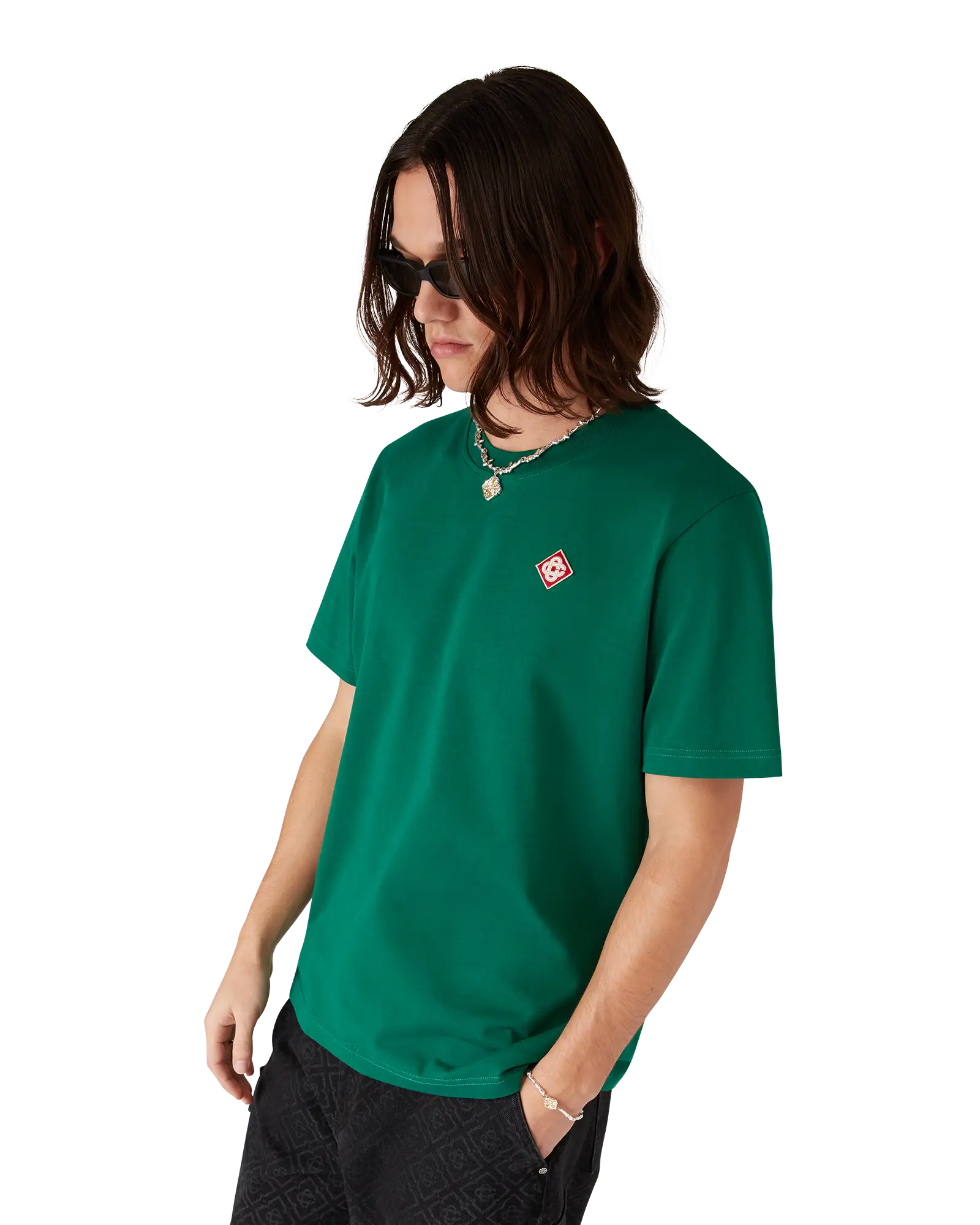 Evergreen Diamond Logo Short Sleeve T-Shirt | Casablanca Paris | Image 4