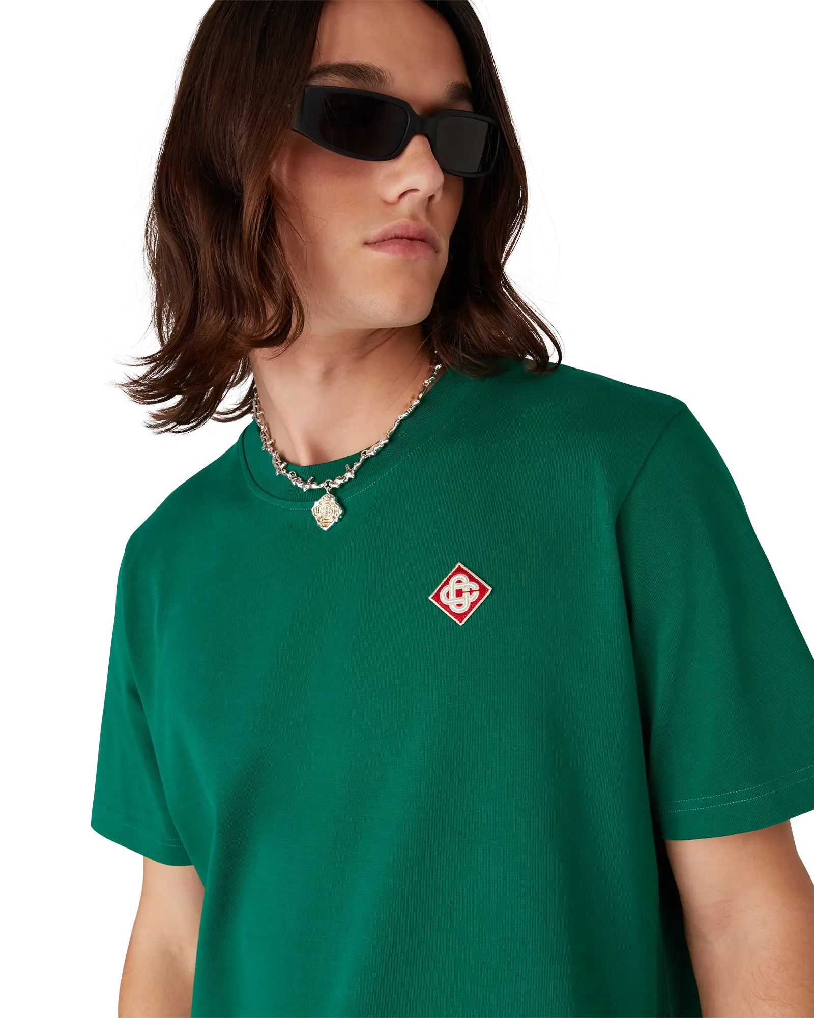 Evergreen Diamond Logo Short Sleeve T-Shirt | Casablanca Paris | Image 5