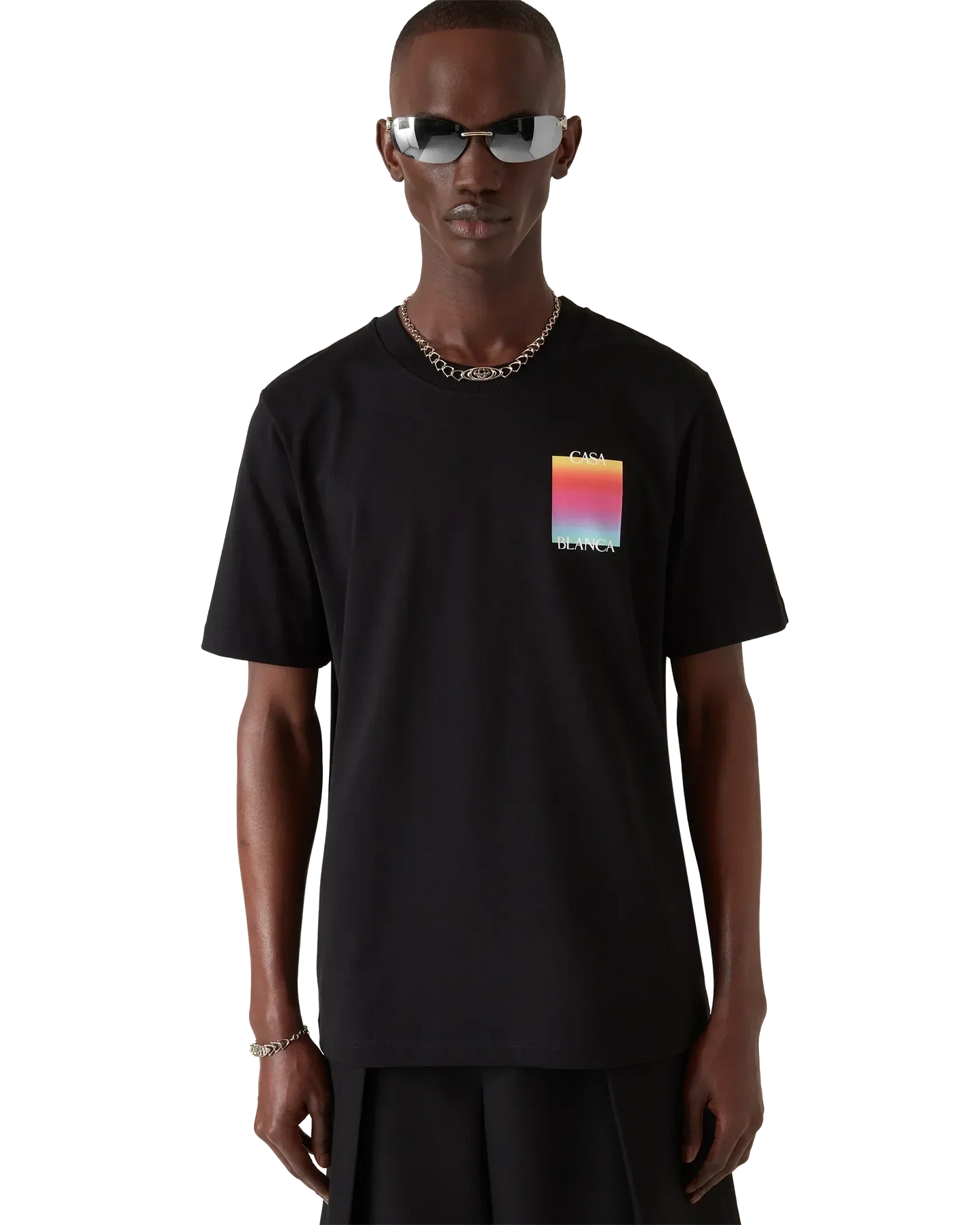 Gradient Square Logo Short Sleeve T-Shirt | Casablanca Paris | Image 4