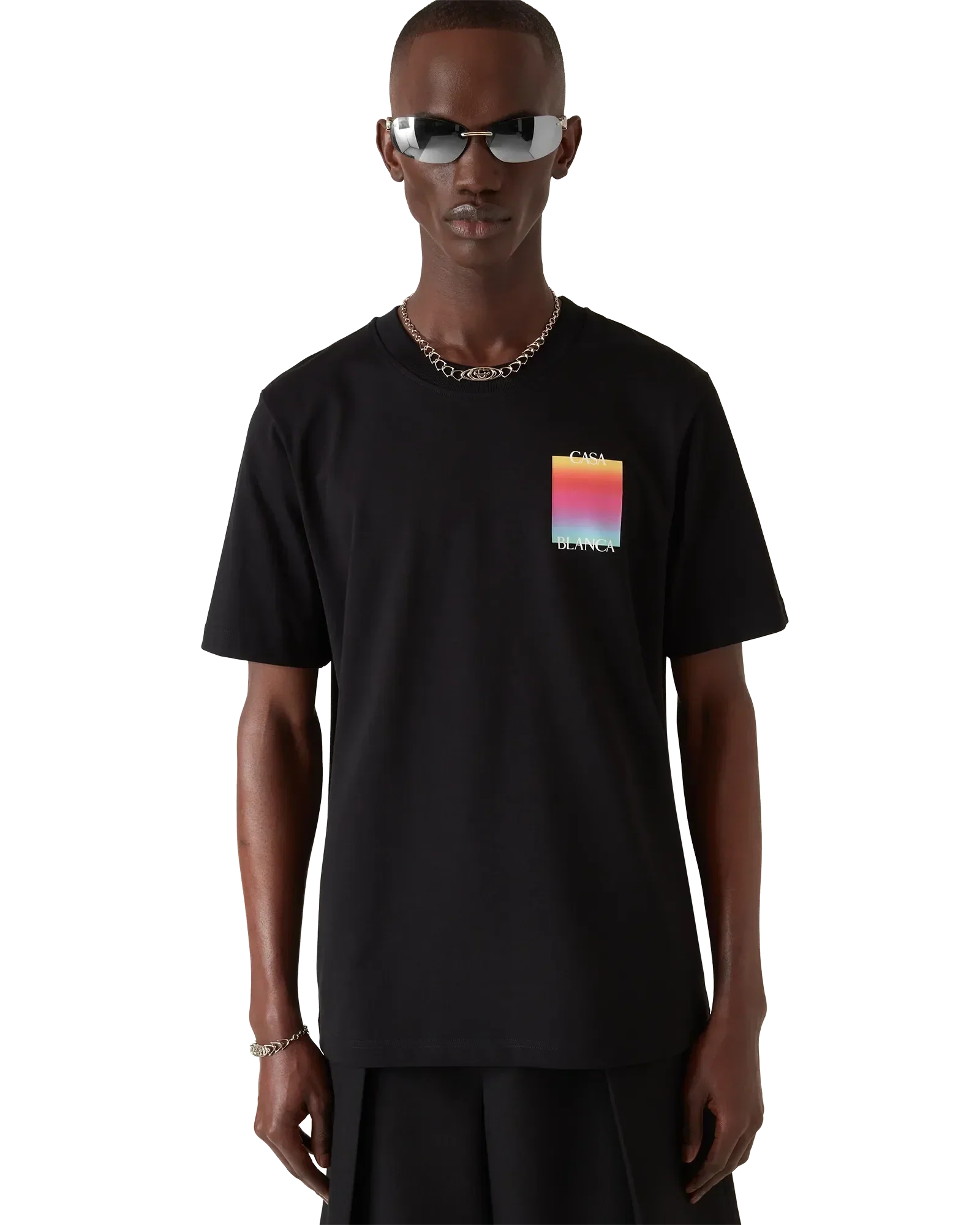 Gradient Square Logo Short Sleeve T-Shirt | Casablanca Paris | Image 4