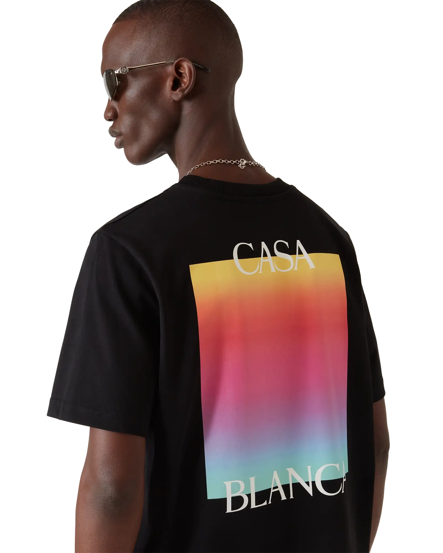 Gradient Square Logo Short Sleeve T-Shirt | Casablanca Paris | Image 5