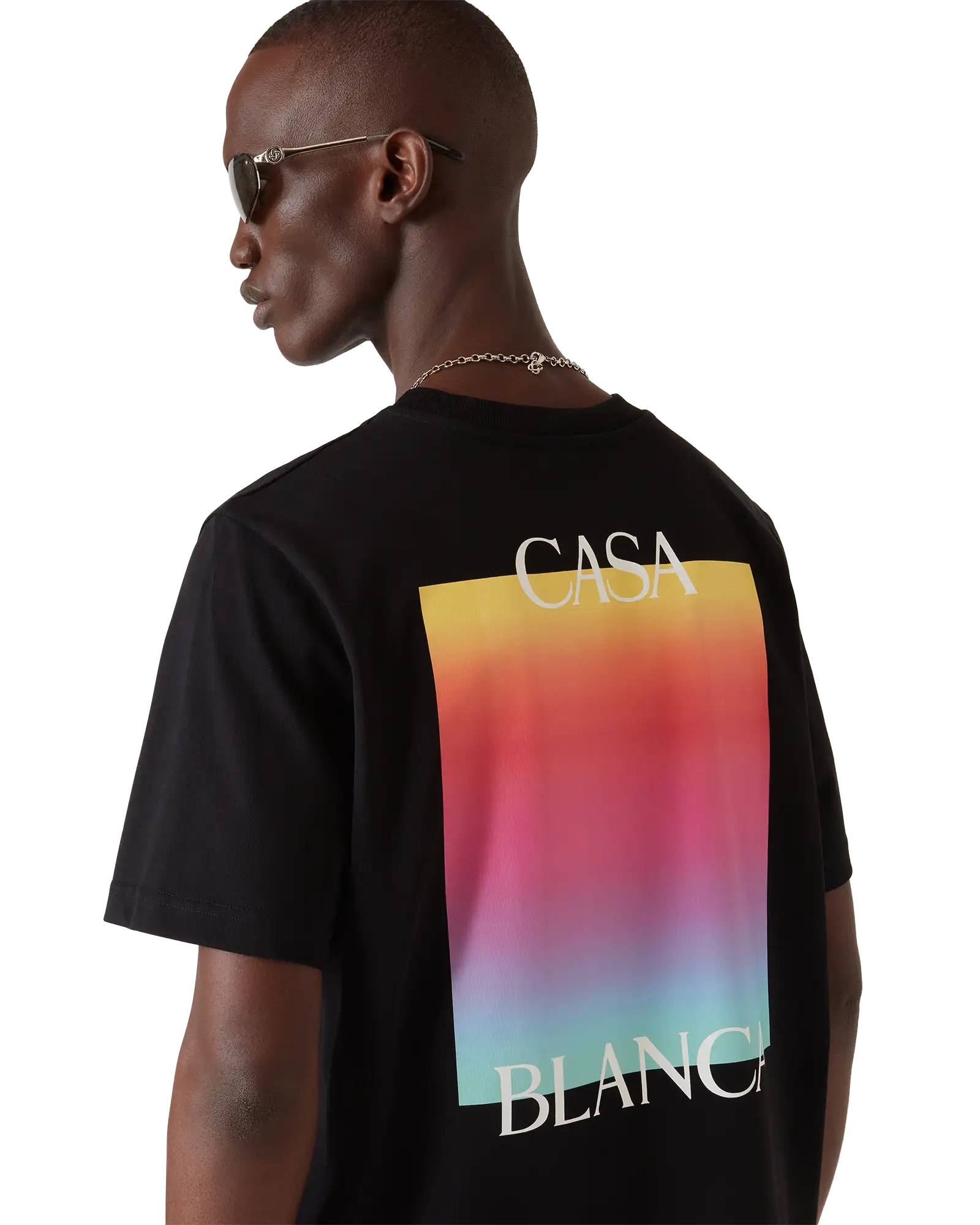Gradient Square Logo Short Sleeve T-Shirt | Casablanca Paris | Image 5