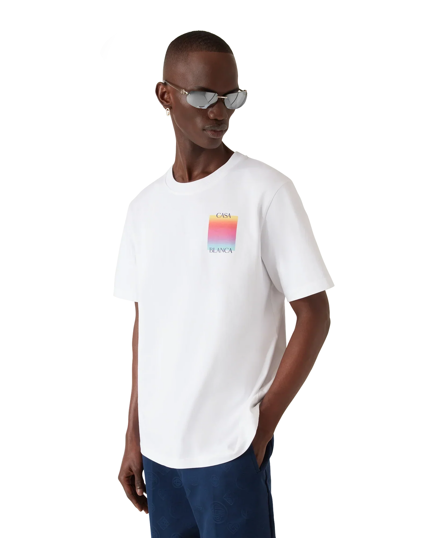 Gradient Square Logo Short Sleeve T-Shirt | Casablanca Paris | Image 4