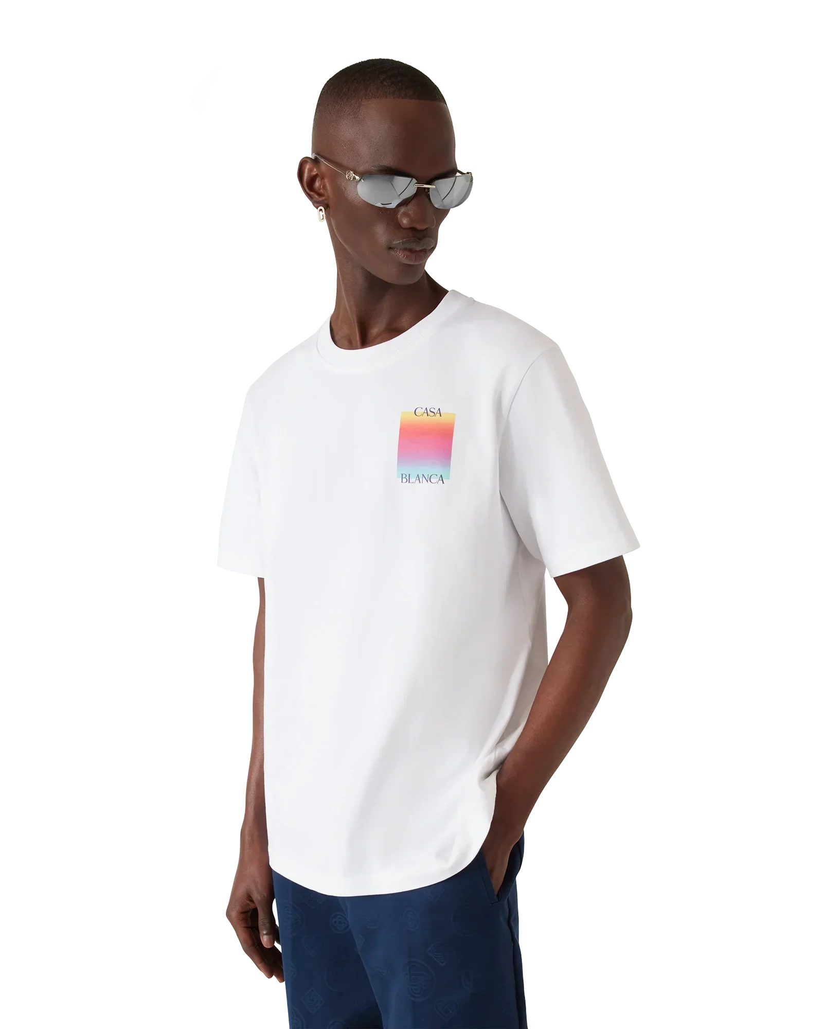 Gradient Square Logo Short Sleeve T-Shirt | Casablanca Paris | Image 4