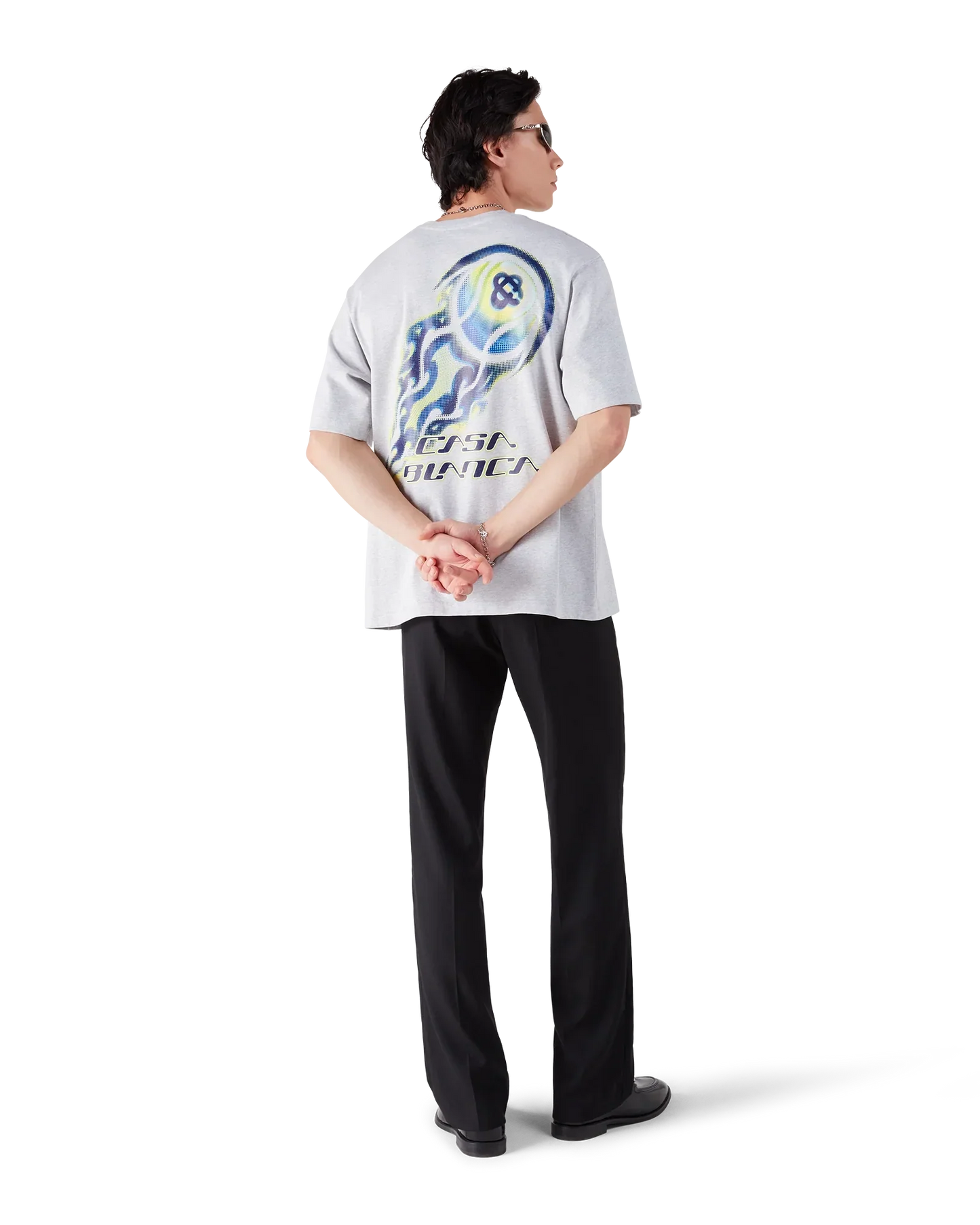 Flaming Tennis Ball Oversized Short Sleeve T-Shirt | Casablanca Paris | Image 3