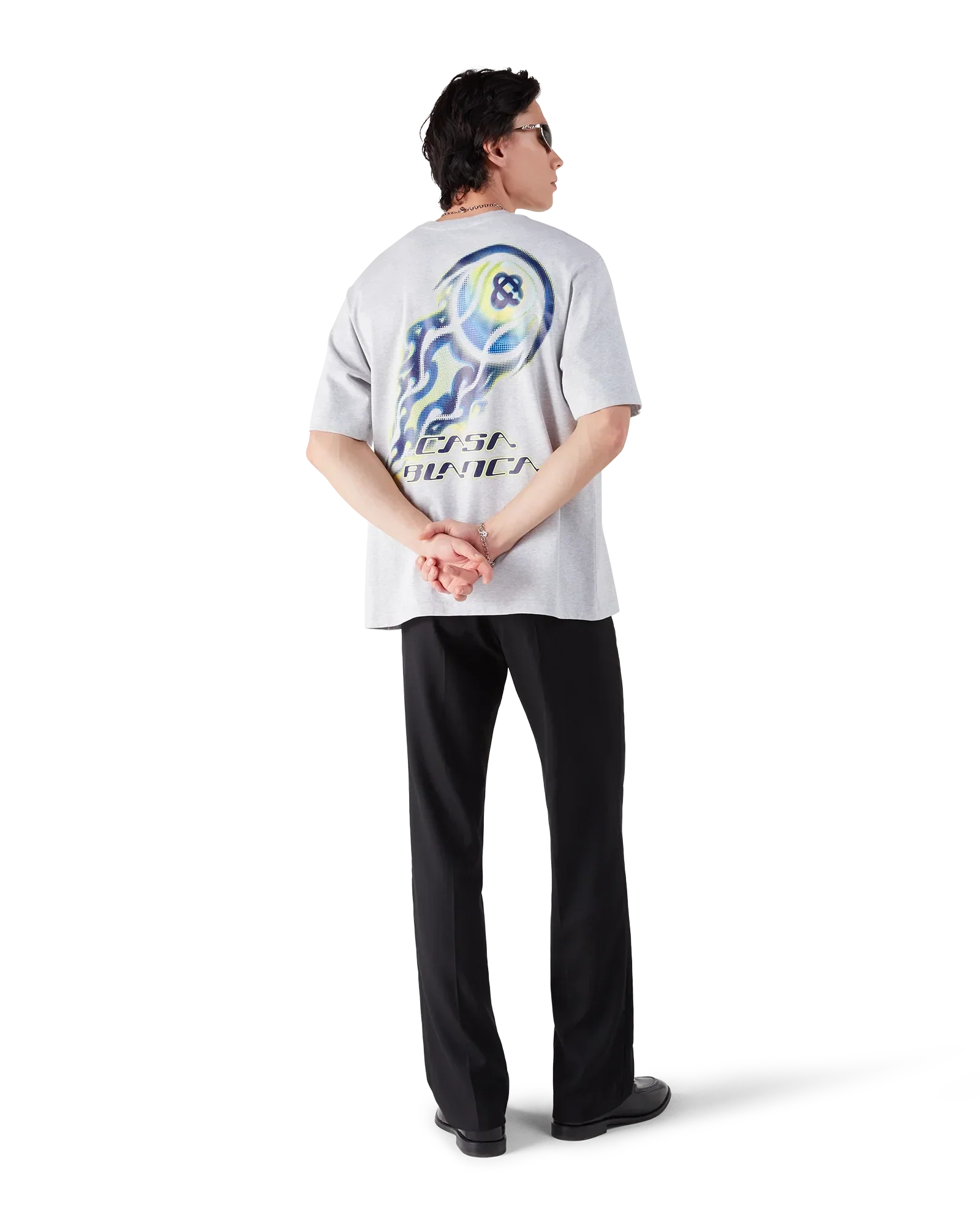 Flaming Tennis Ball Oversized Short Sleeve T-Shirt | Casablanca Paris | Image 3
