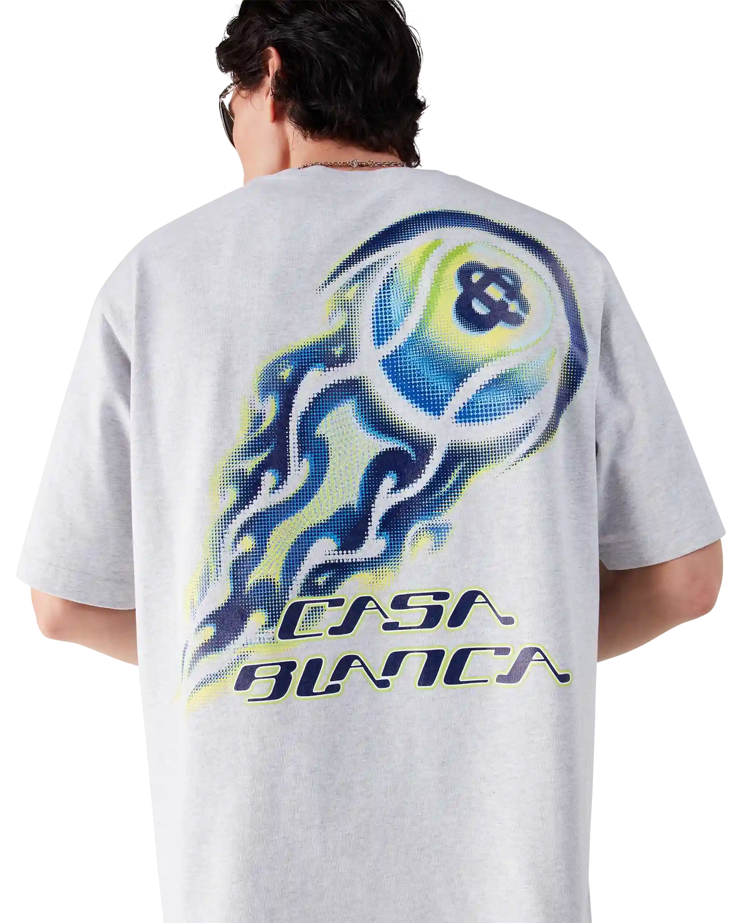 Flaming Tennis Ball Oversized Short Sleeve T-Shirt | Casablanca Paris | Image 5