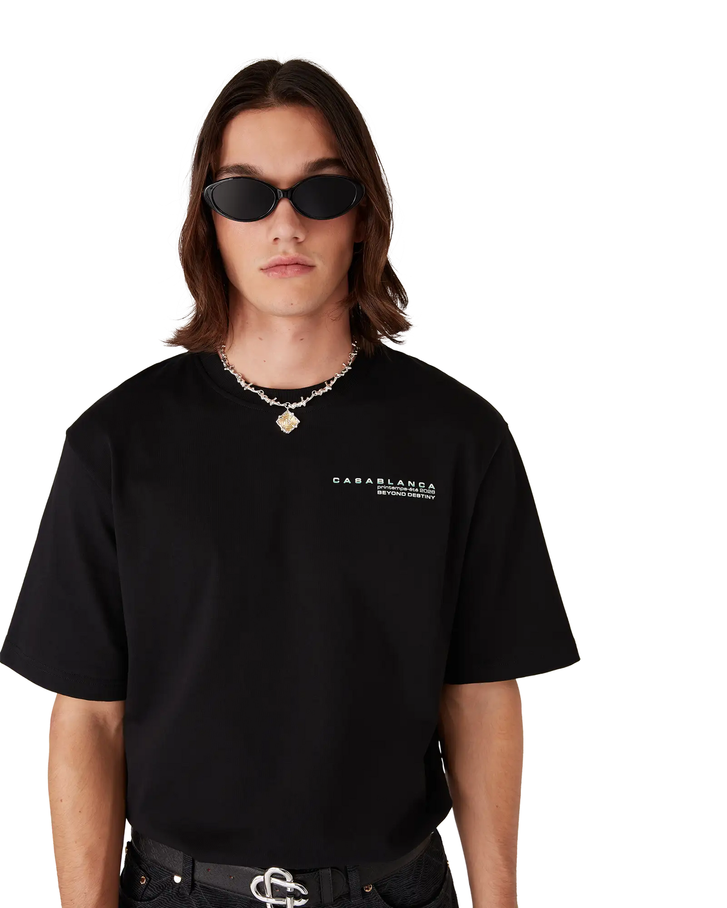 Glitch Orchid Oversized Short Sleeve T-Shirt | Casablanca Paris | Image 4