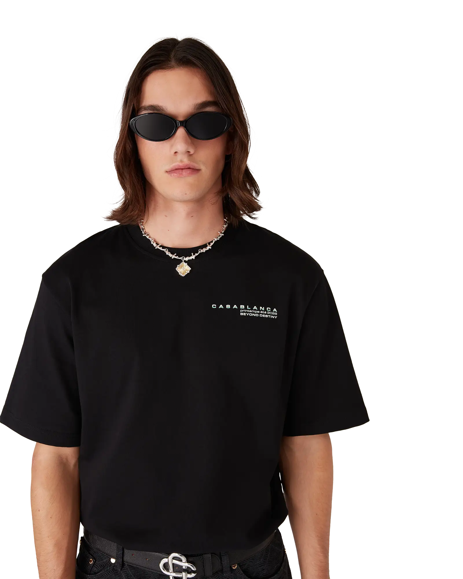Glitch Orchid Oversized Short Sleeve T-Shirt | Casablanca Paris | Image 4