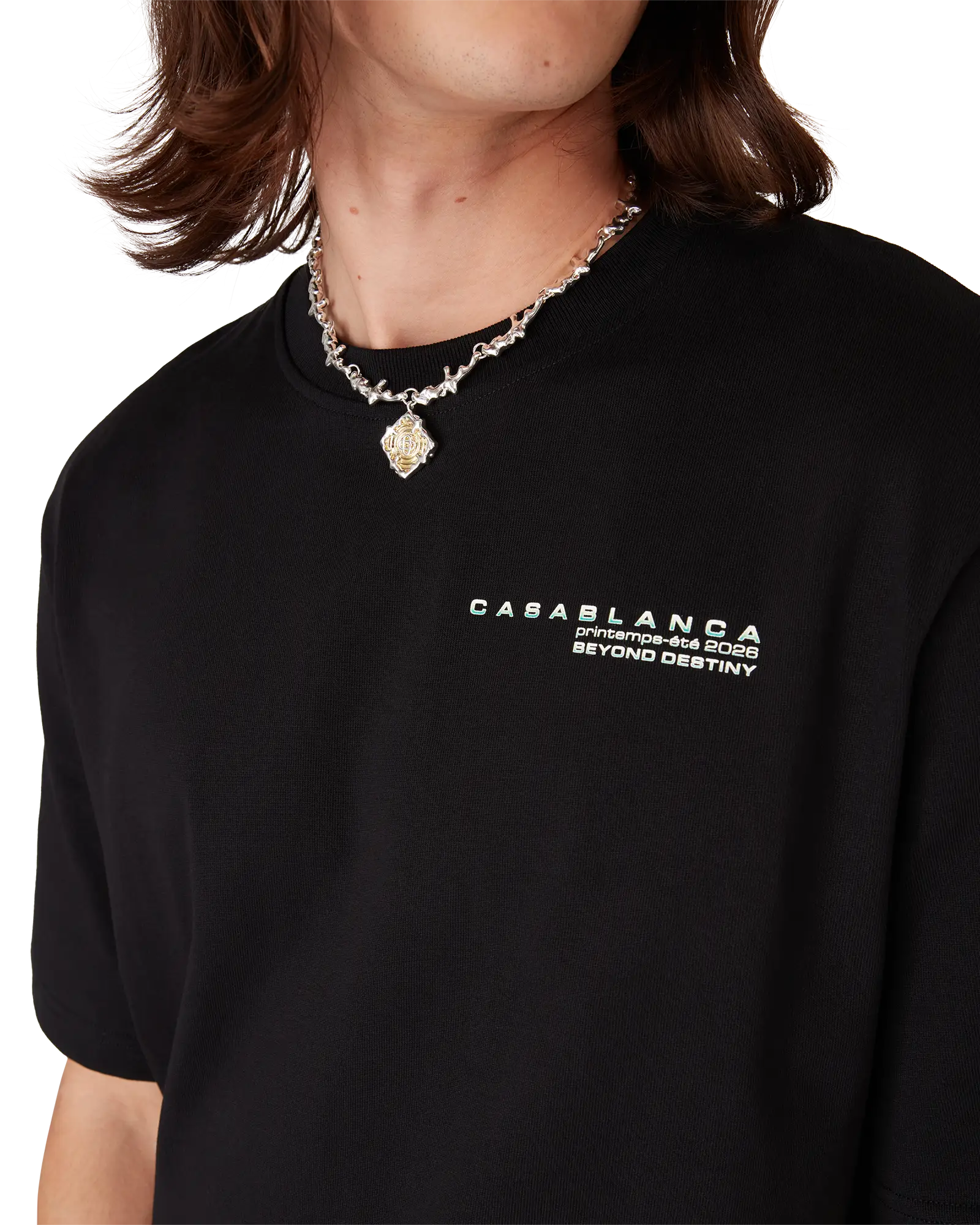Glitch Orchid Oversized Short Sleeve T-Shirt | Casablanca Paris | Image 5