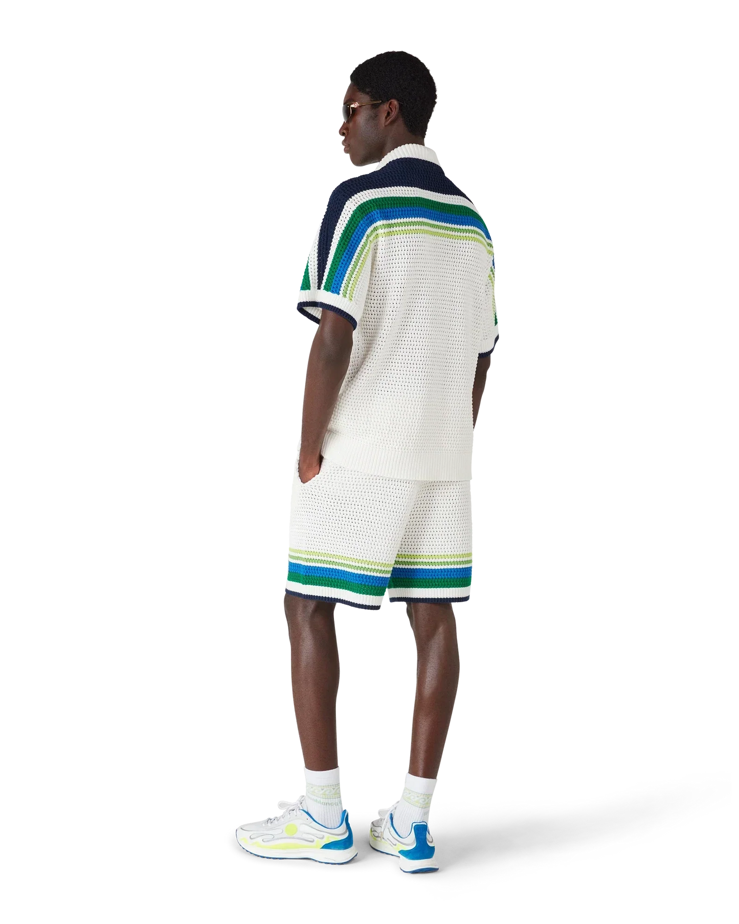 Stripe Short Sleeve Knitted Shirt | Casablanca Paris | Image 3