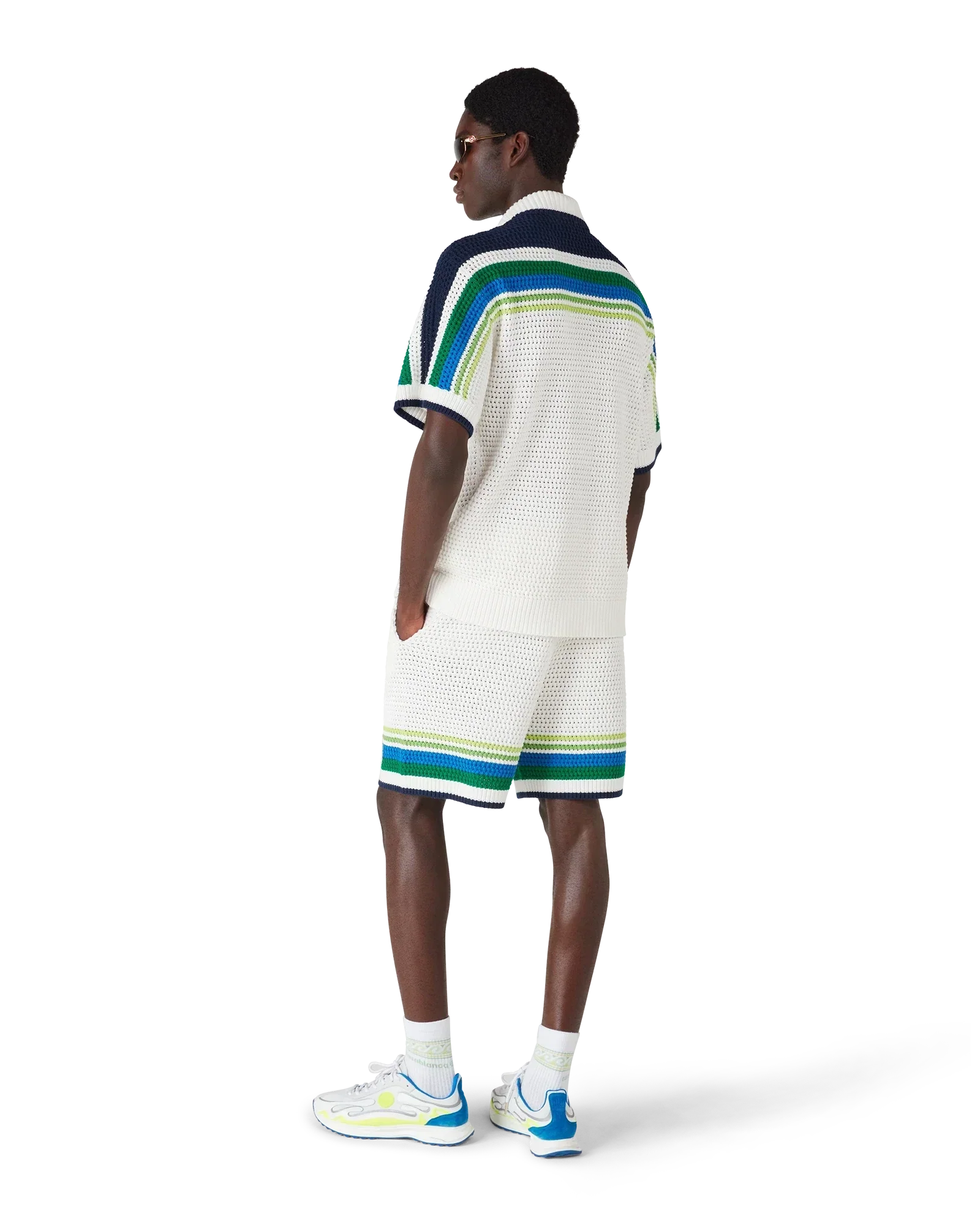 Stripe Short Sleeve Knitted Shirt | Casablanca Paris | Image 3