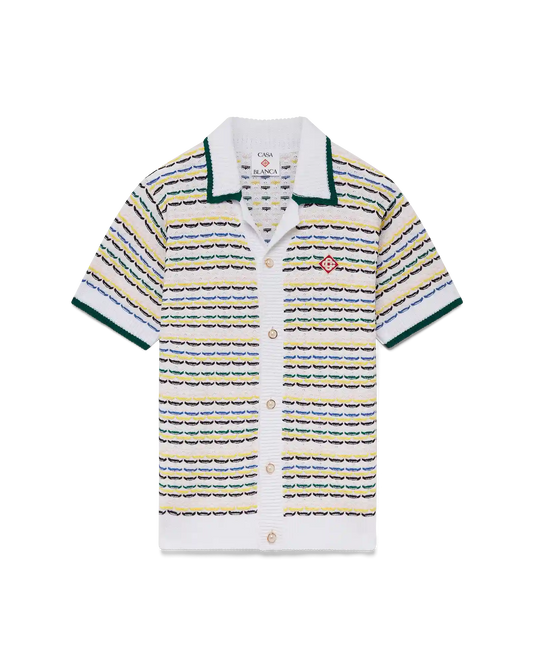 Tuck Stitch Short Sleeve Shirt | Casablanca Paris | Image 1