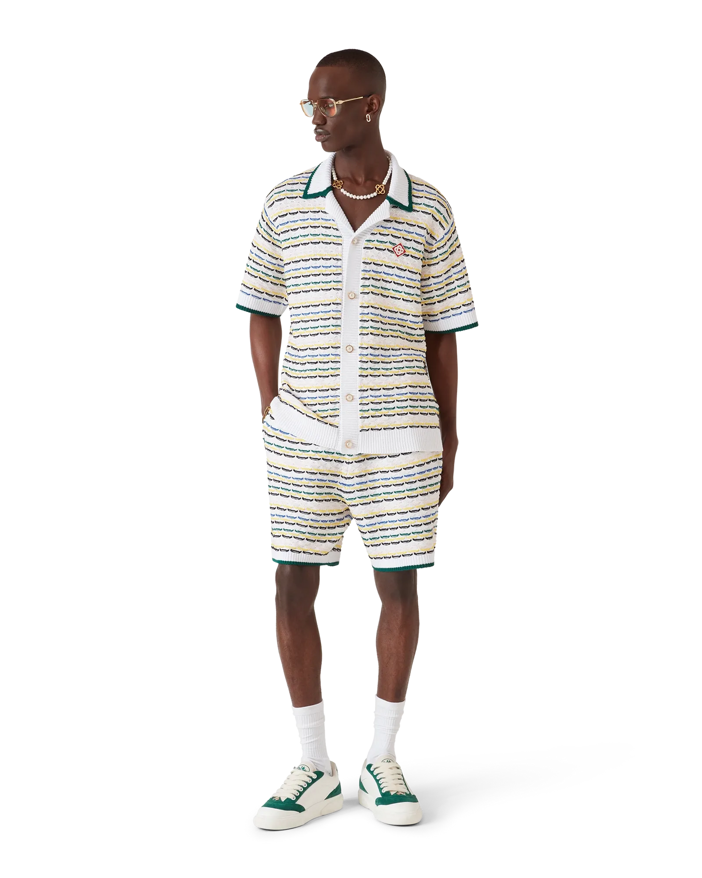 Tuck Stitch Short Sleeve Shirt | Casablanca Paris | Image 2