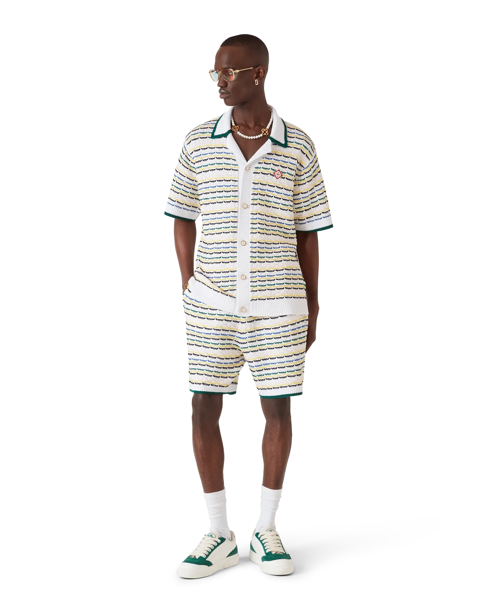 Tuck Stitch Short Sleeve Shirt | Casablanca Paris | Image 2