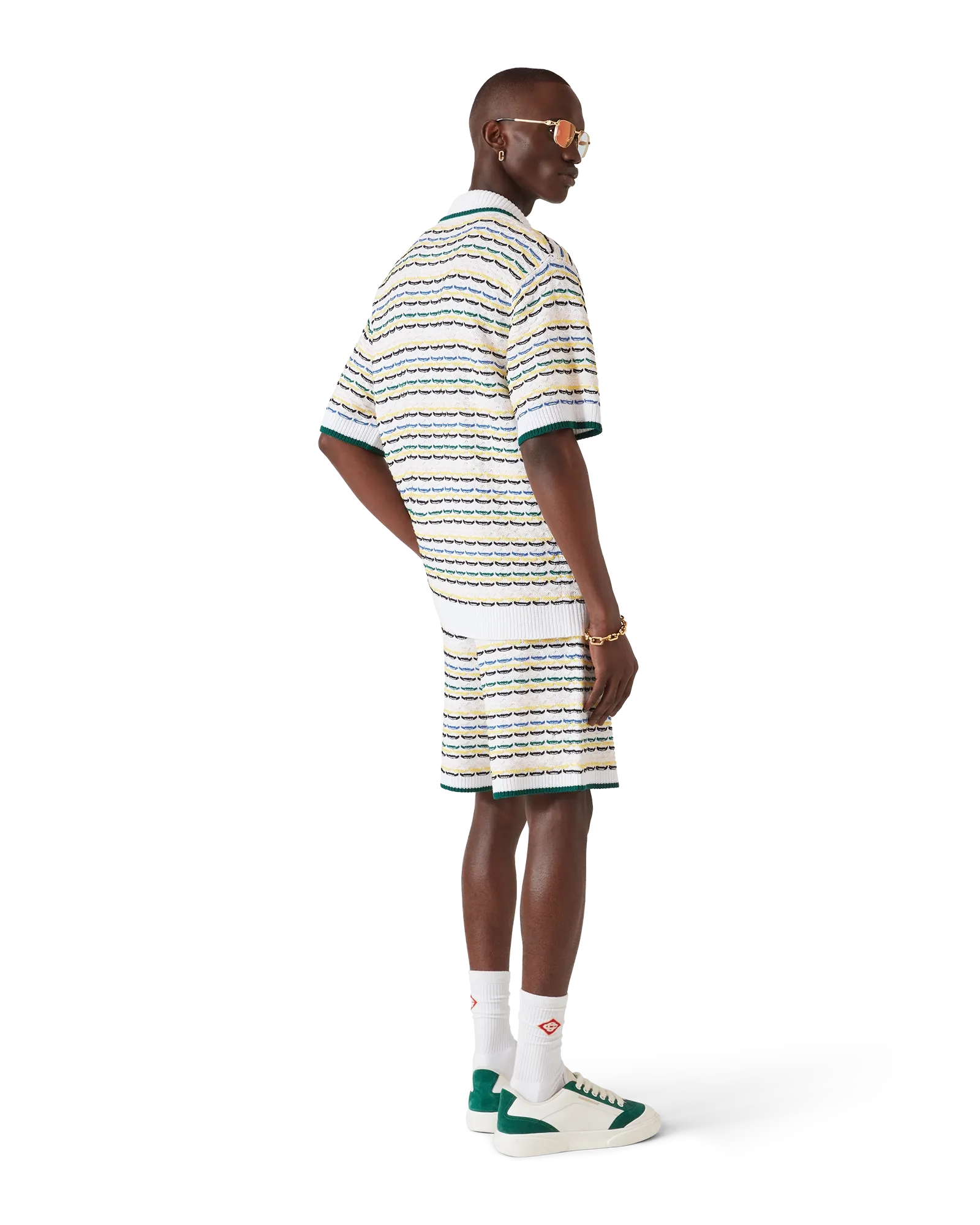 Tuck Stitch Short Sleeve Shirt | Casablanca Paris | Image 3