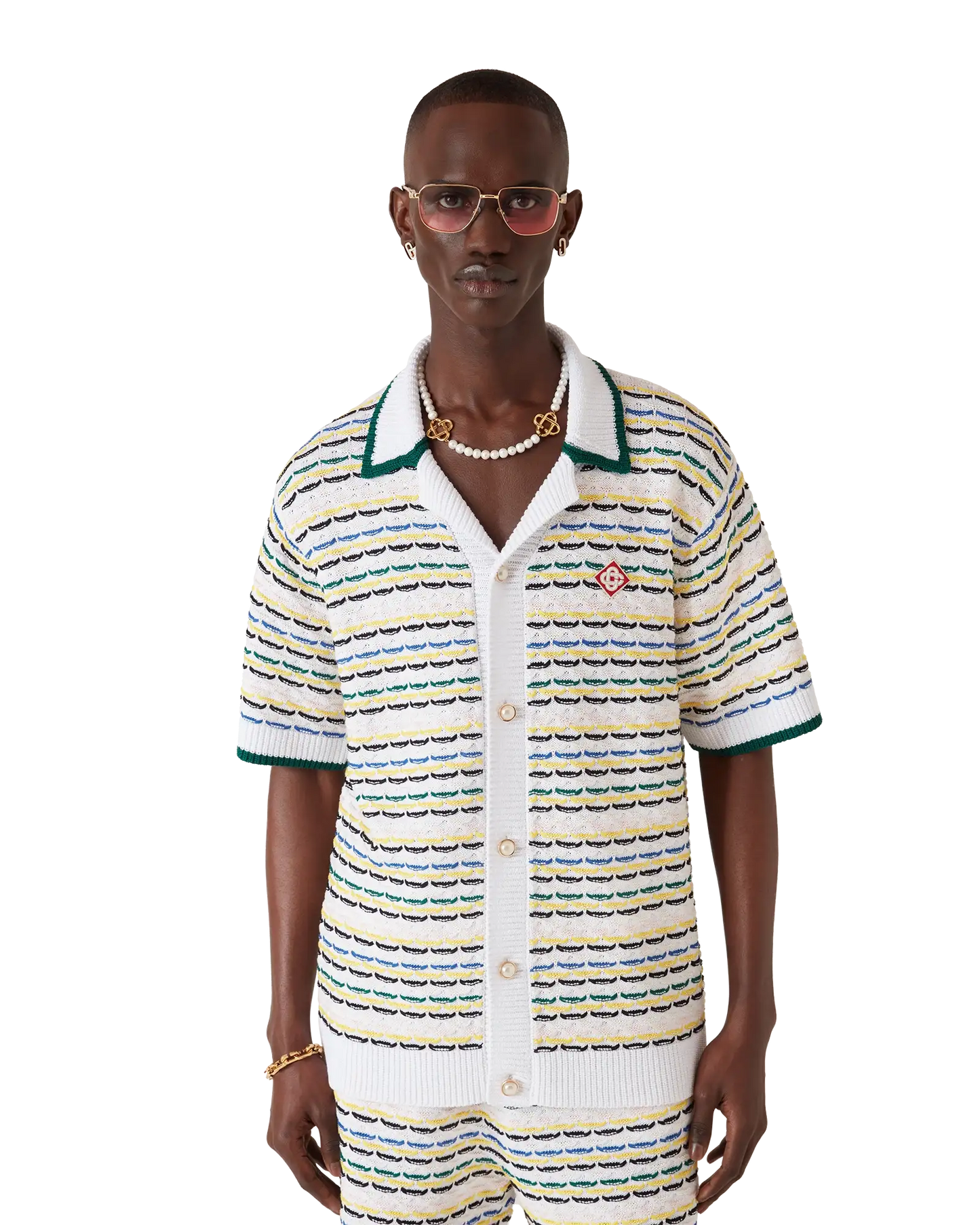 Tuck Stitch Short Sleeve Shirt | Casablanca Paris | Image 4