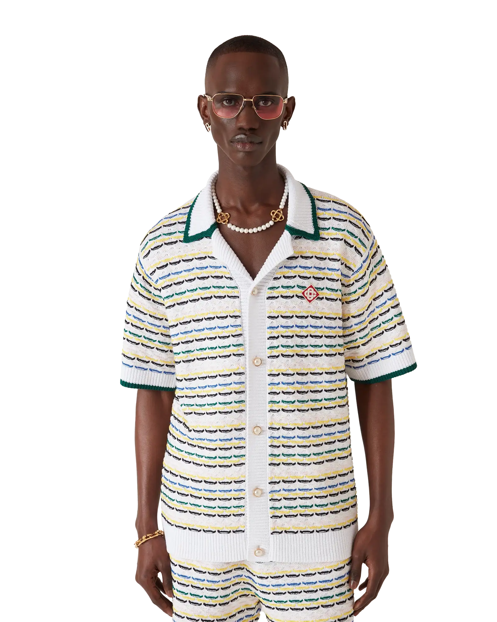 Tuck Stitch Short Sleeve Shirt | Casablanca Paris | Image 4