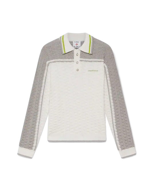 Tennis Boucle Long Sleeve Polo Shirt | Casablanca Paris | Image 1