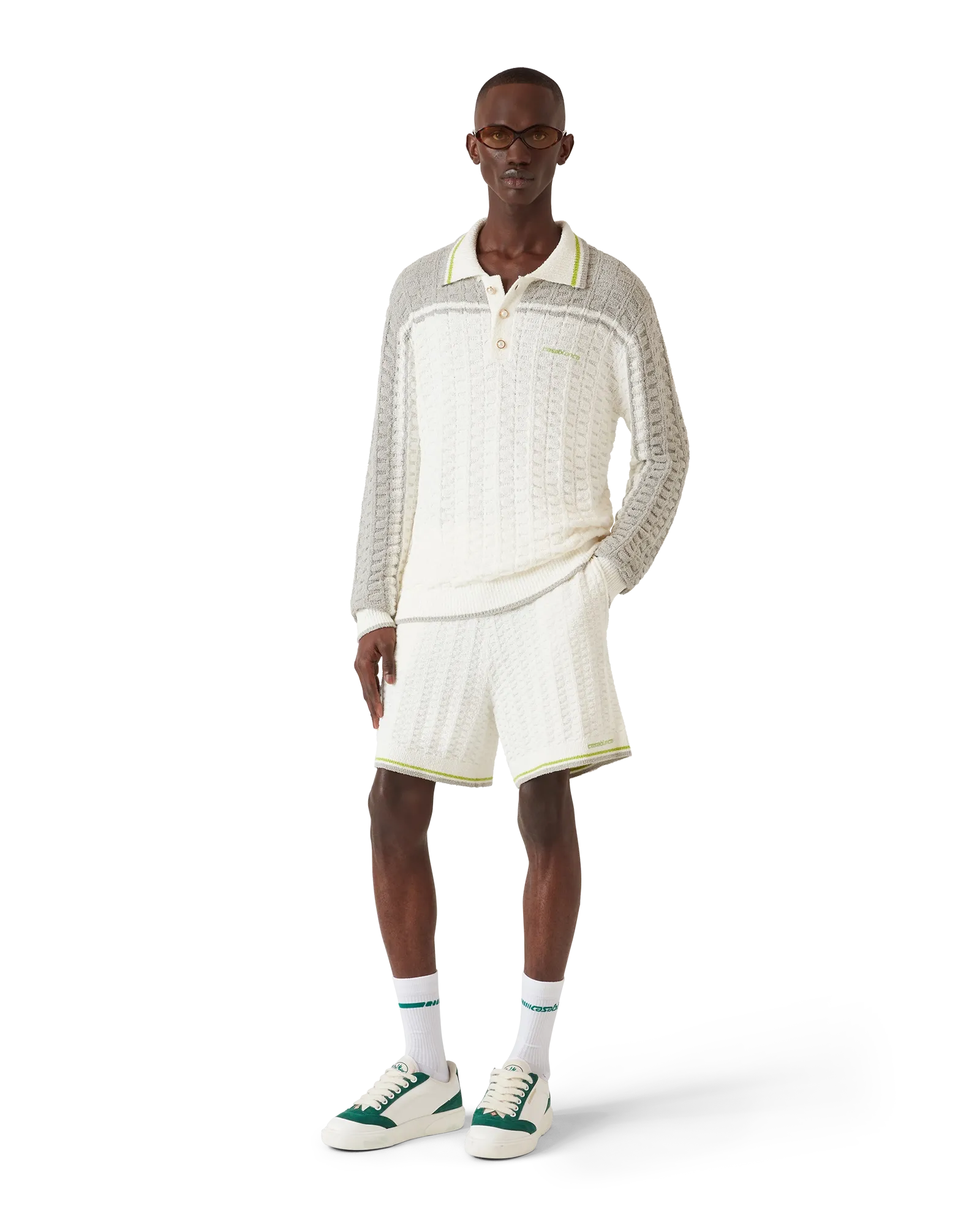 Tennis Boucle Long Sleeve Polo Shirt | Casablanca Paris | Image 2