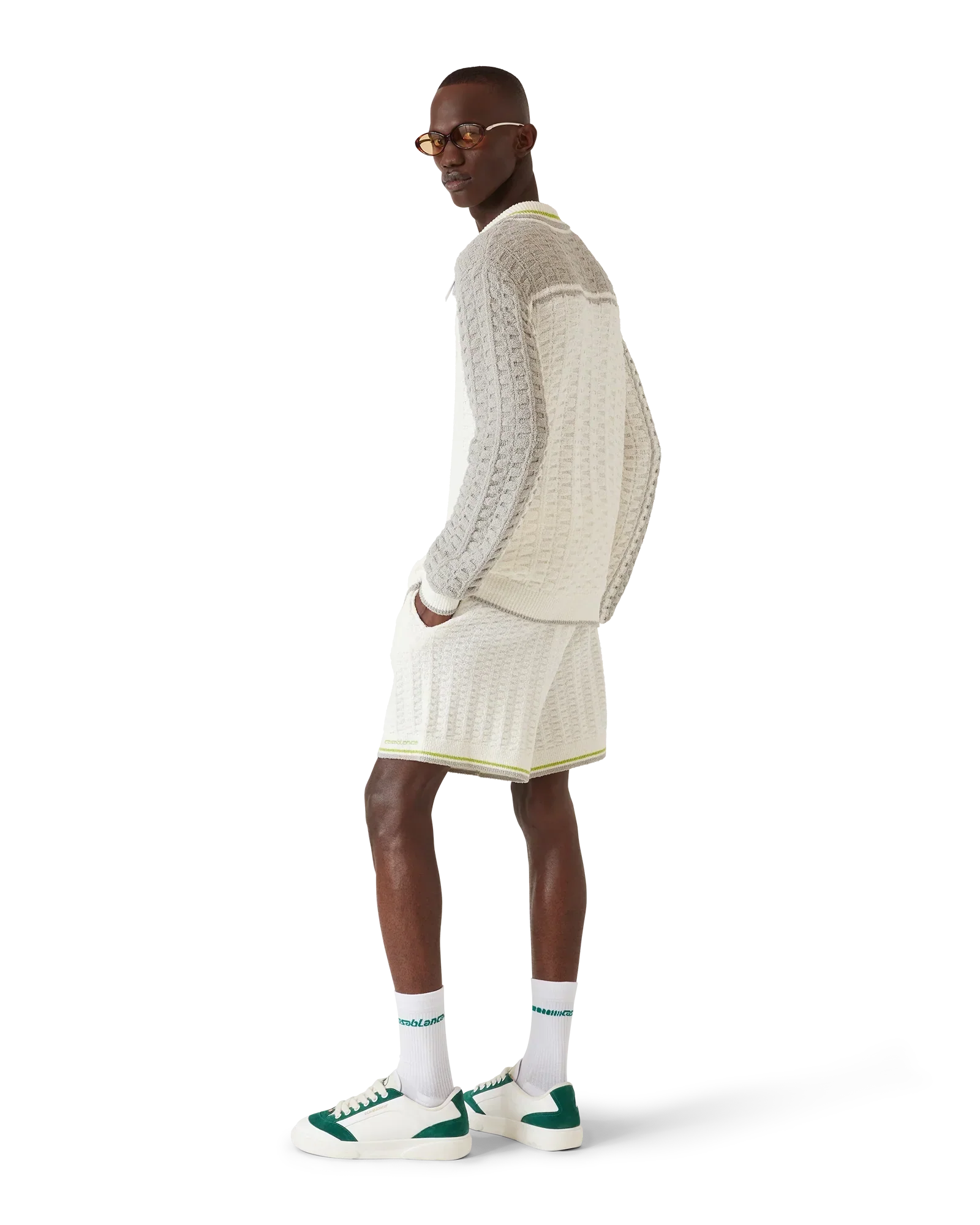 Tennis Boucle Long Sleeve Polo Shirt | Casablanca Paris | Image 3