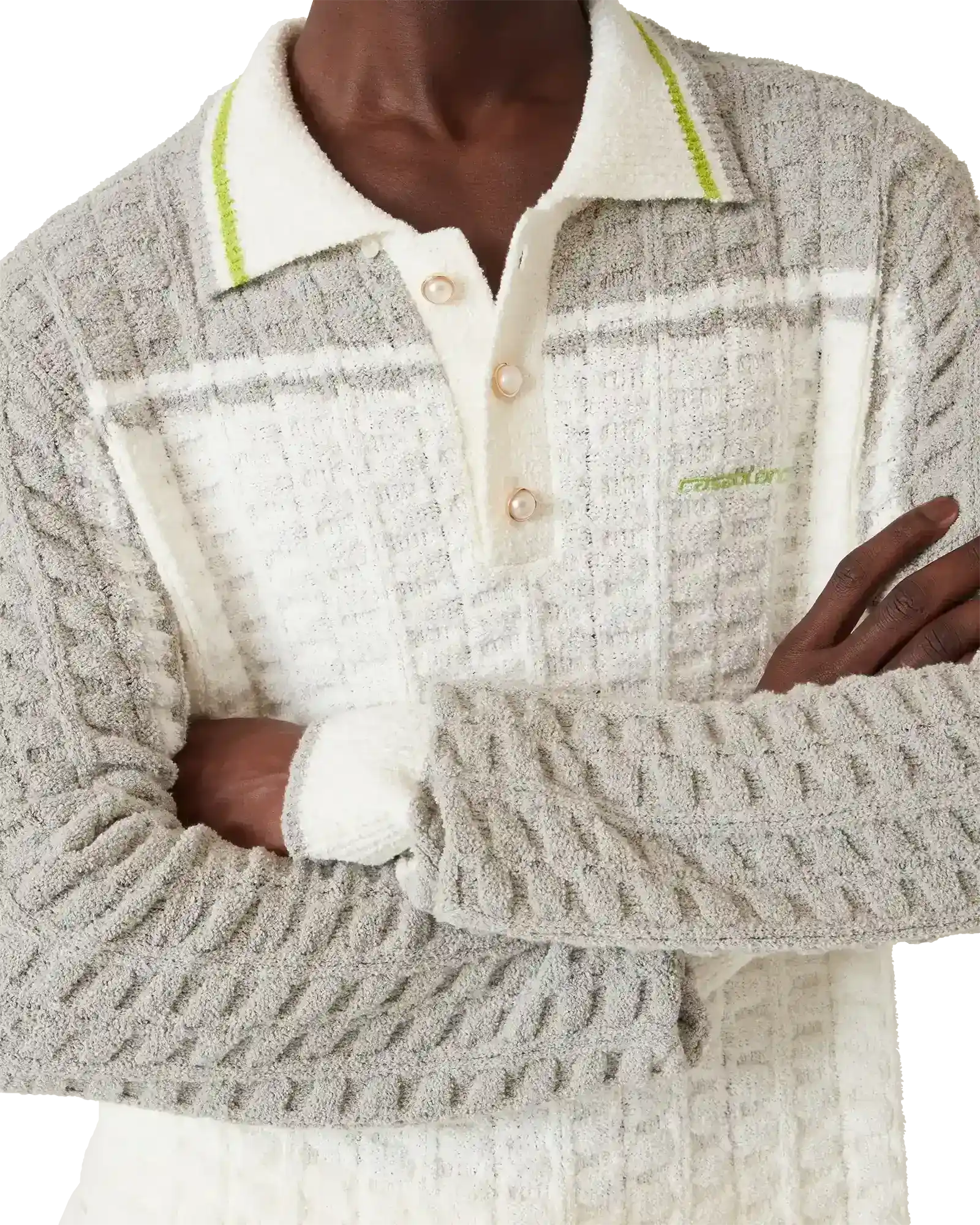 Tennis Boucle Long Sleeve Polo Shirt | Casablanca Paris | Image 5