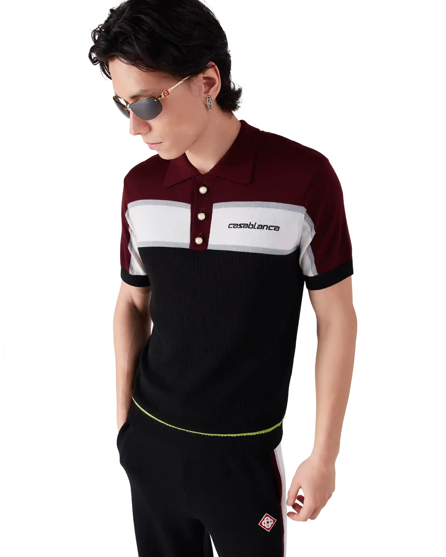 Stripe Merino Knit Polo | Casablanca Paris | Image 4