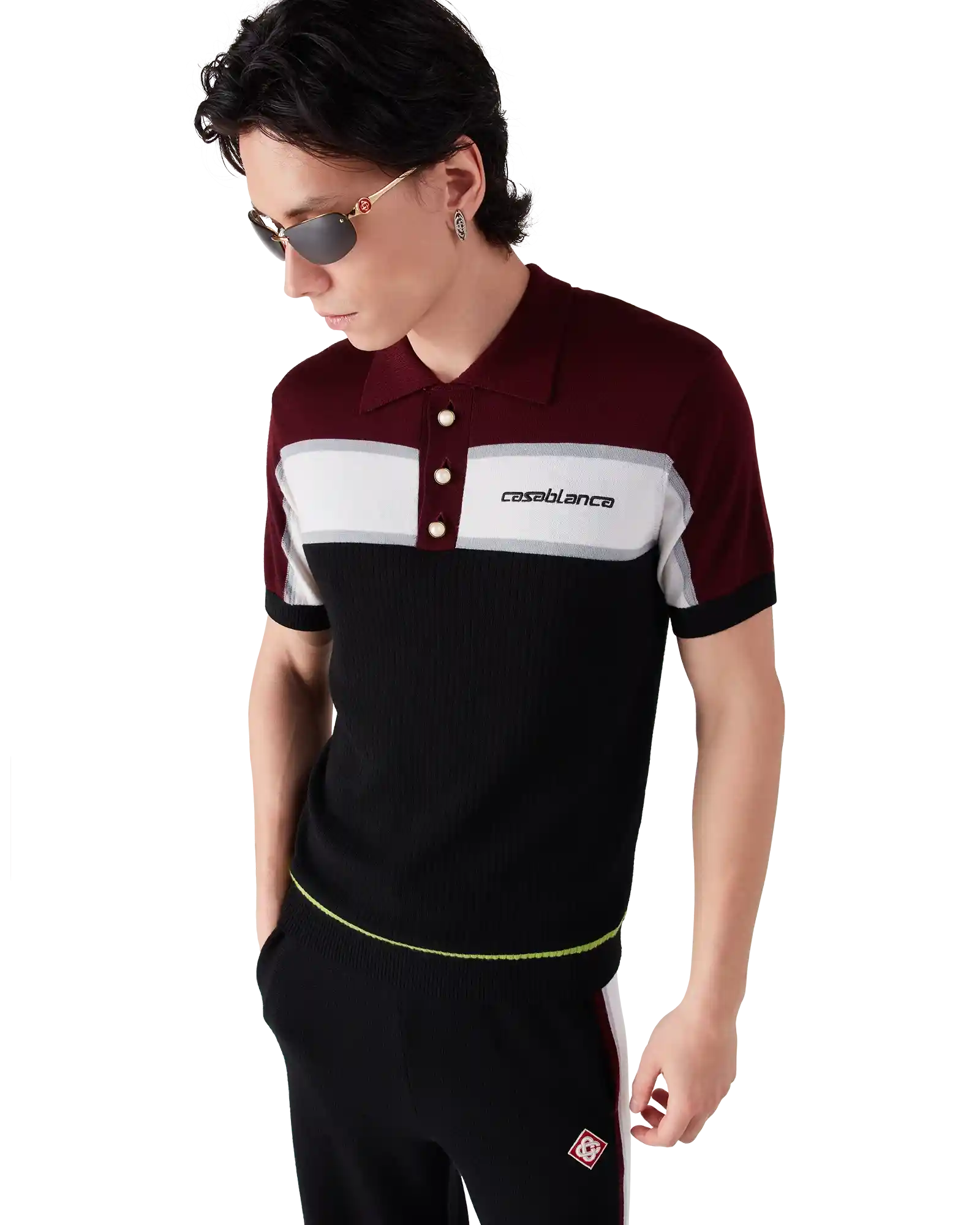 Stripe Merino Knit Polo | Casablanca Paris | Image 4