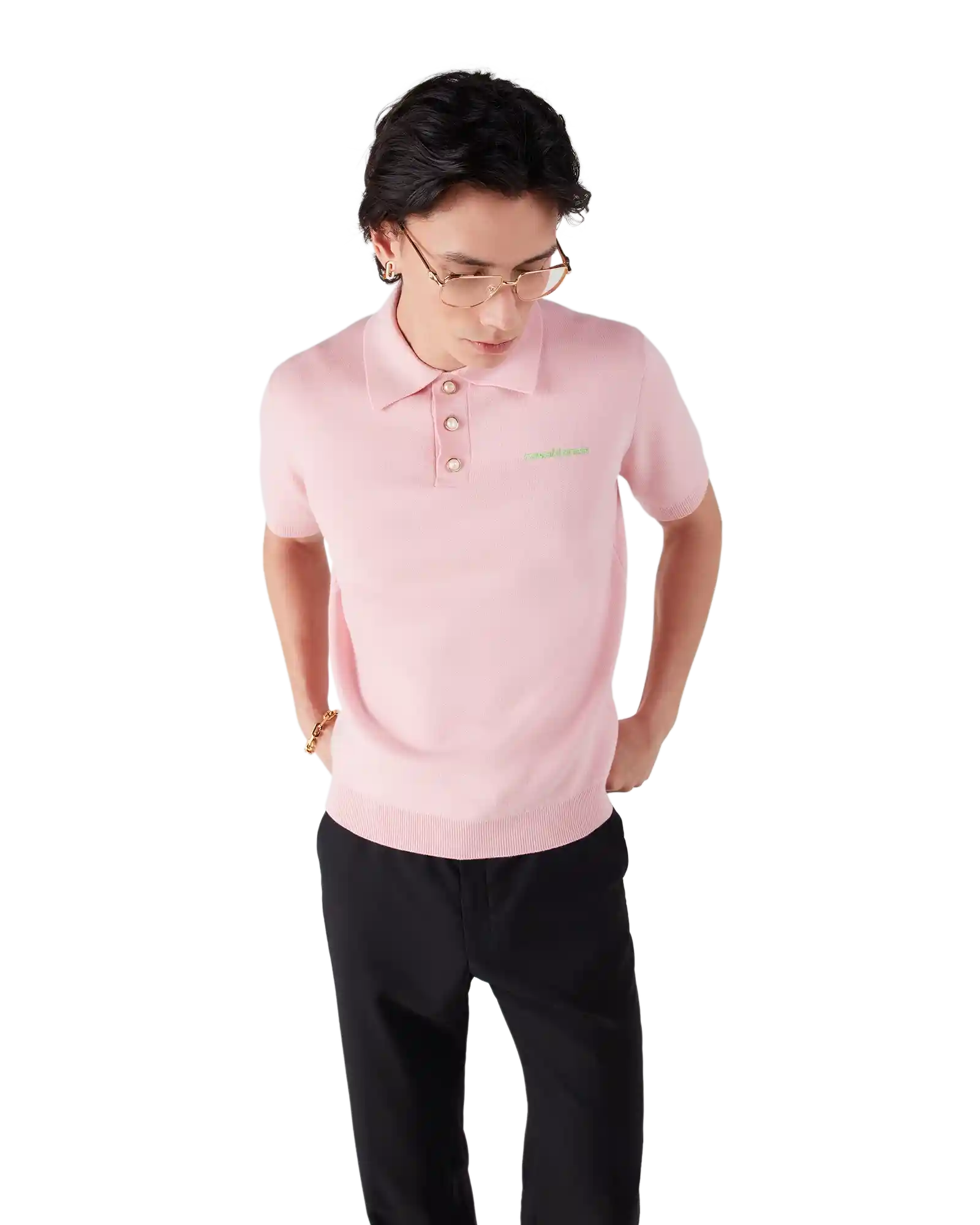 Double Face Short Sleeve Polo Shirt | Casablanca Paris | Image 4