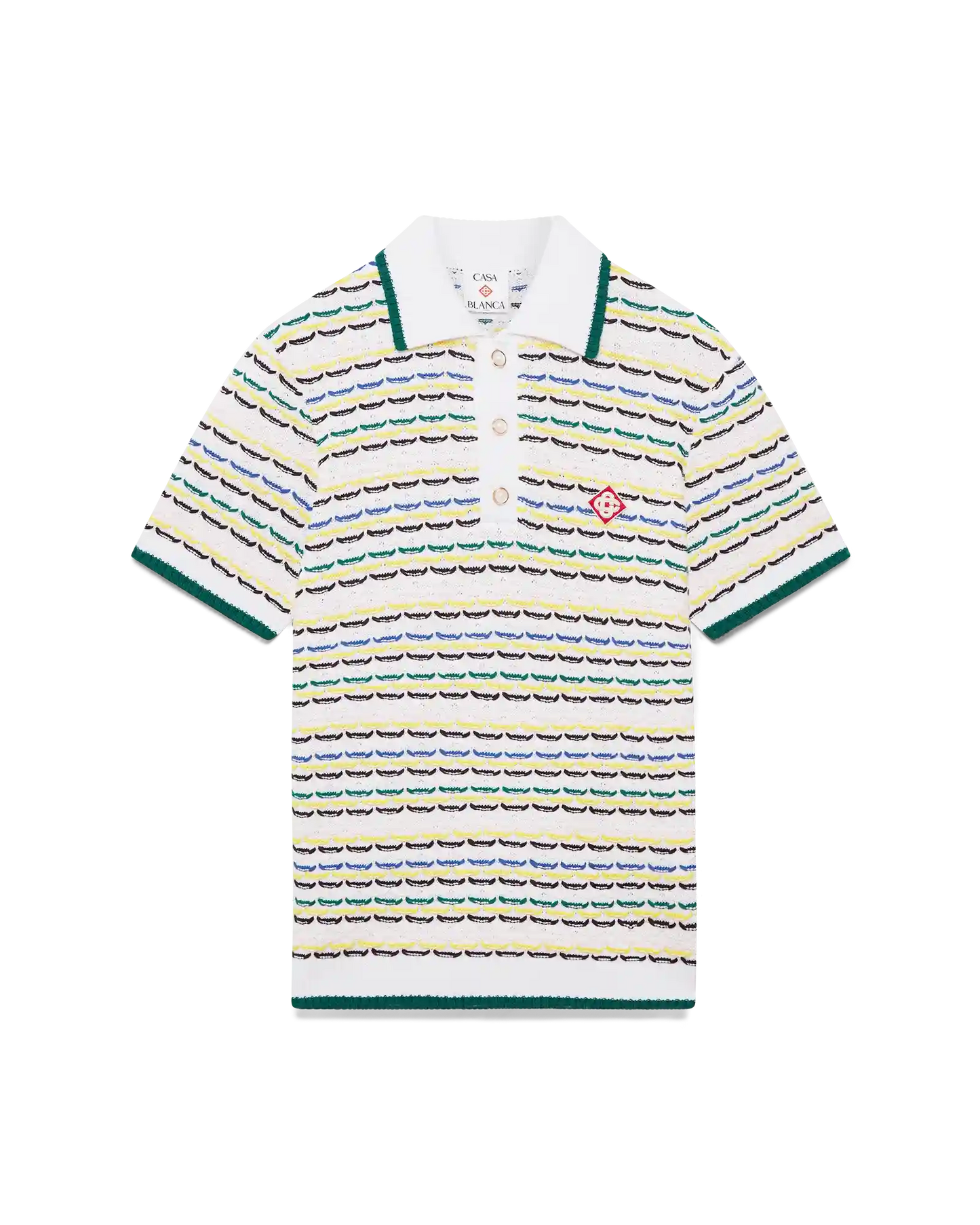 Tuck Stitch Short Sleeve Polo Shirt | Casablanca Paris | Image 1