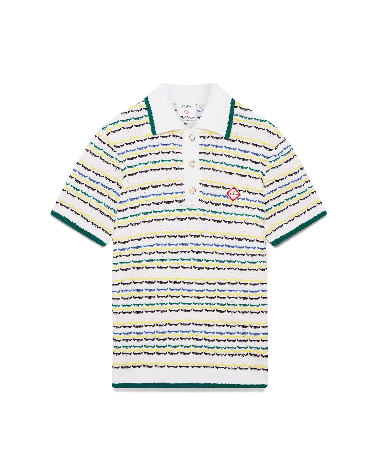 Tuck Stitch Short Sleeve Polo Shirt | Casablanca Paris | Image 1