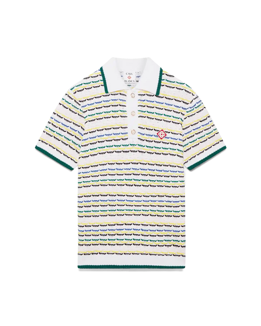 Tuck Stitch Short Sleeve Polo Shirt | Casablanca Paris | Image 1