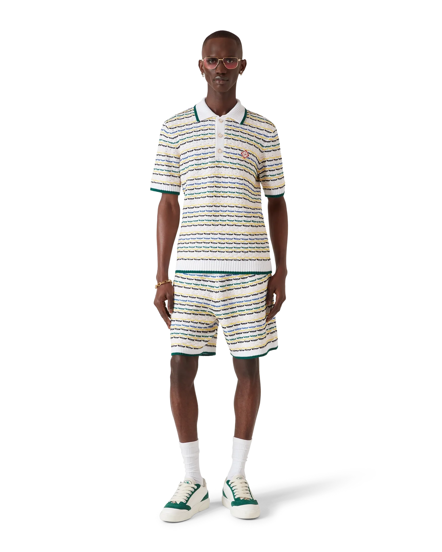 Tuck Stitch Short Sleeve Polo Shirt | Casablanca Paris | Image 2