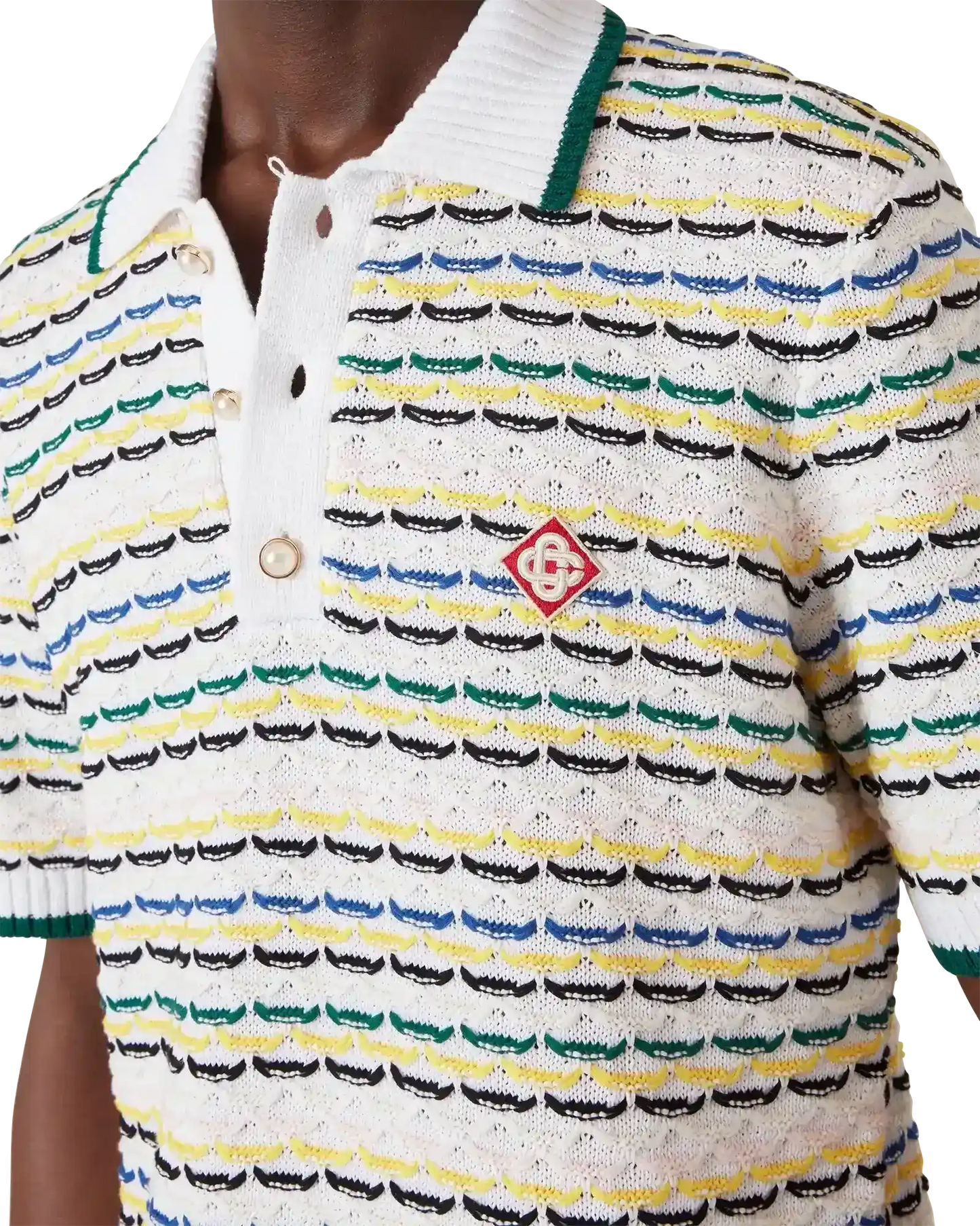 Tuck Stitch Short Sleeve Polo Shirt | Casablanca Paris | Image 5