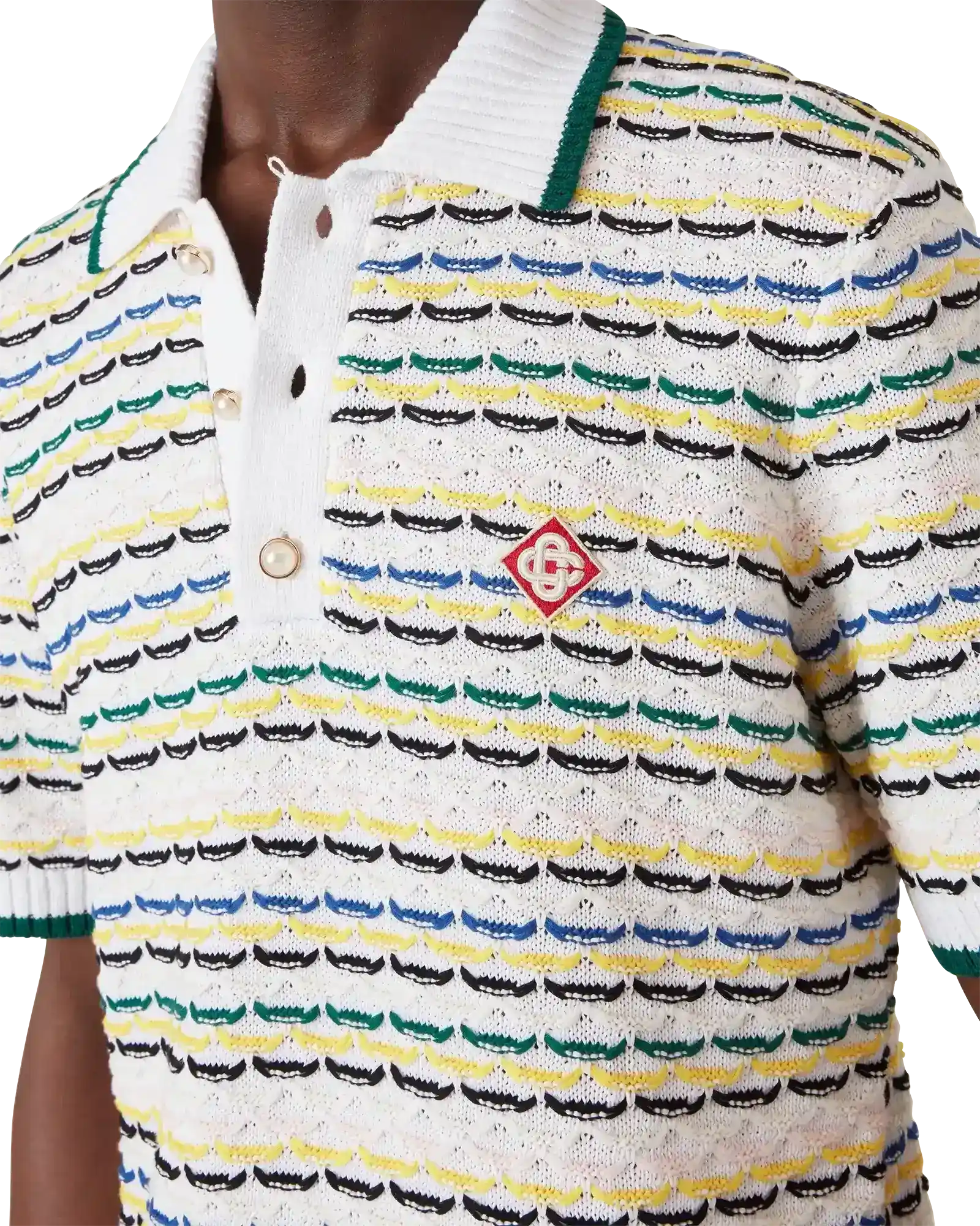 Tuck Stitch Short Sleeve Polo Shirt | Casablanca Paris | Image 5