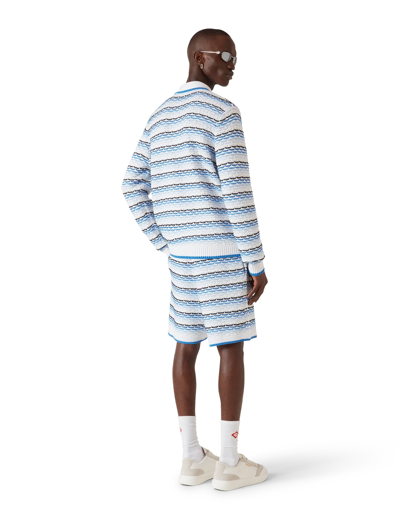 Tuck Stitch Long Sleeve Polo Shirt | Casablanca Paris | Image 3