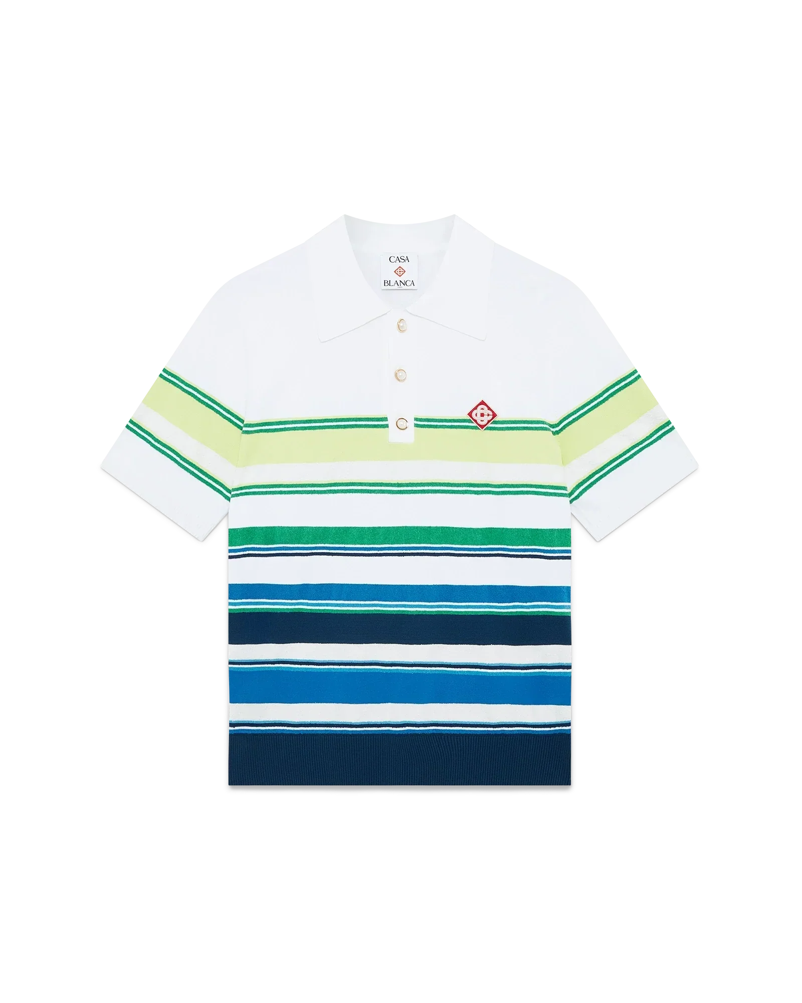 Gradient Stripe Short Sleeve Polo Shirt | Casablanca Paris | Image 1