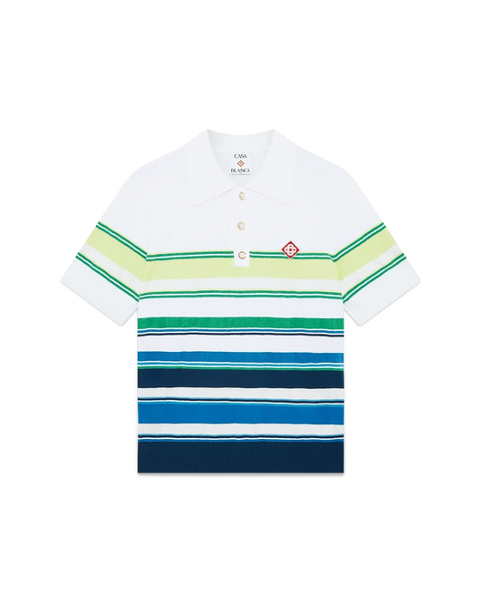 Gradient Stripe Short Sleeve Polo Shirt | Casablanca Paris | Image 1