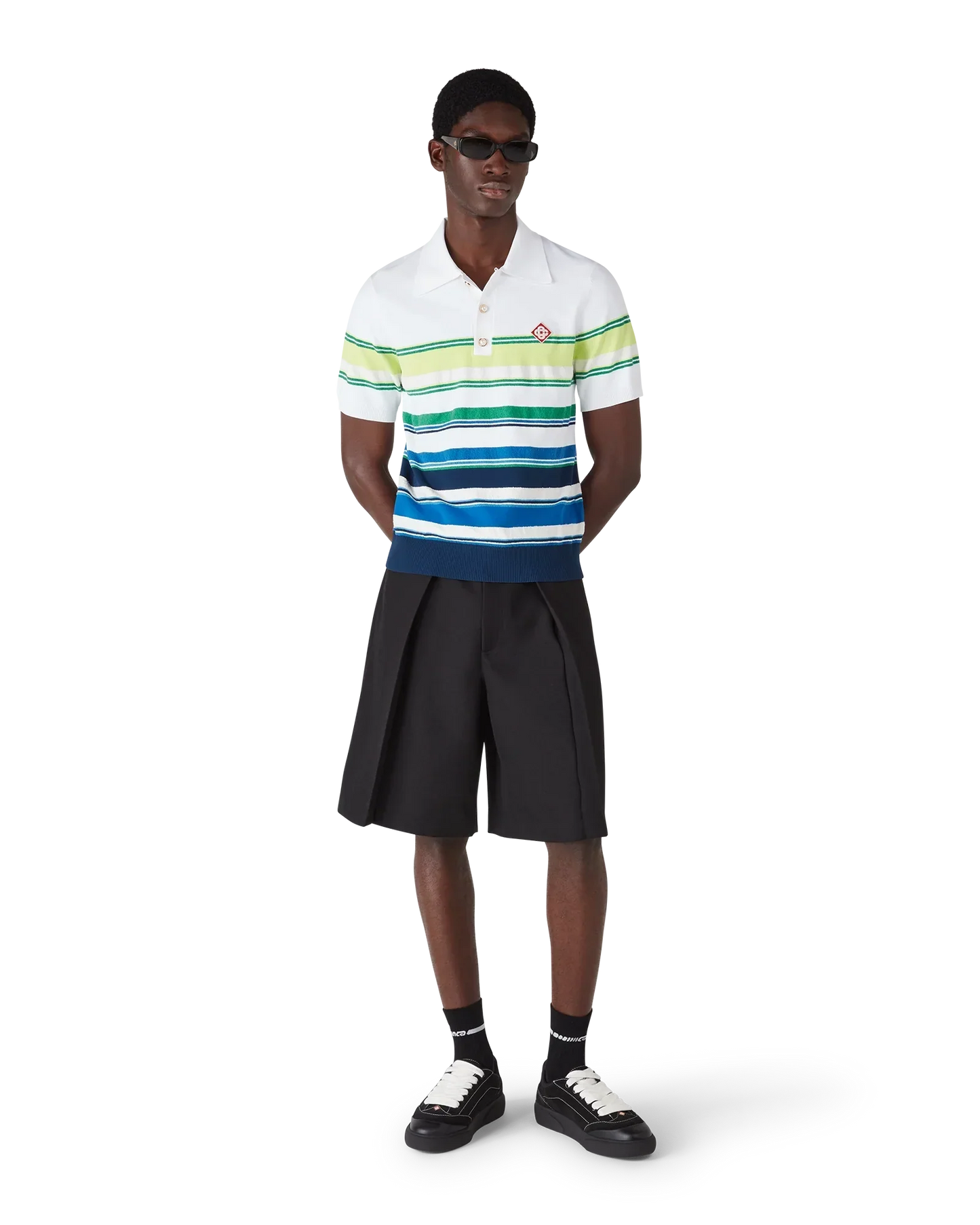 Gradient Stripe Short Sleeve Polo Shirt | Casablanca Paris | Image 2
