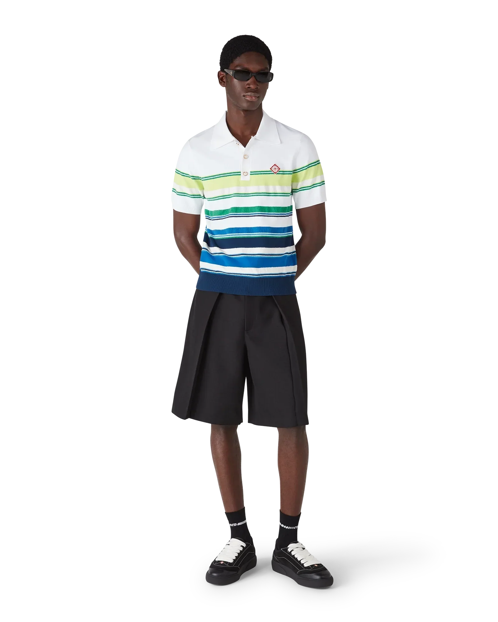 Gradient Stripe Short Sleeve Polo Shirt | Casablanca Paris | Image 2