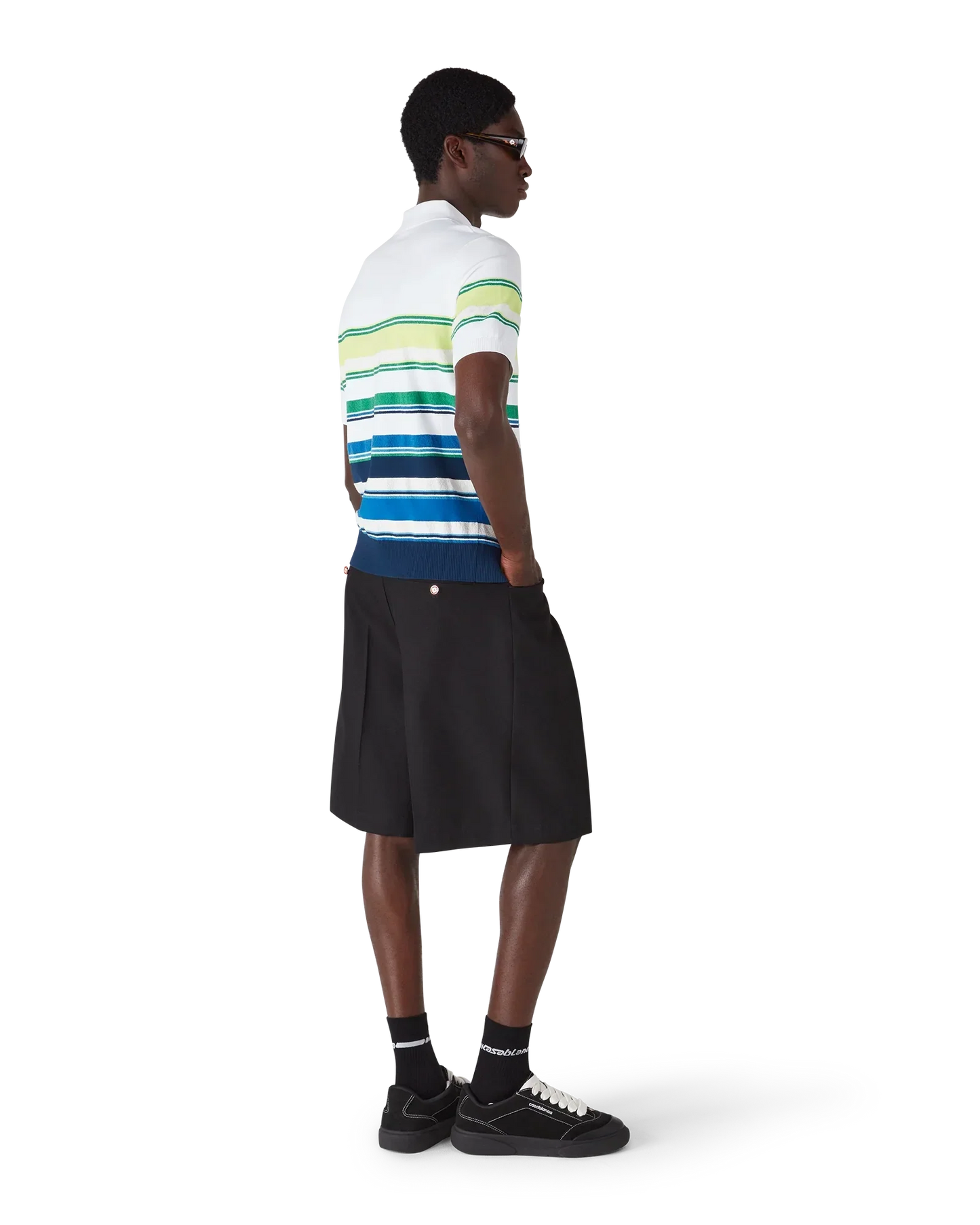 Gradient Stripe Short Sleeve Polo Shirt | Casablanca Paris | Image 3