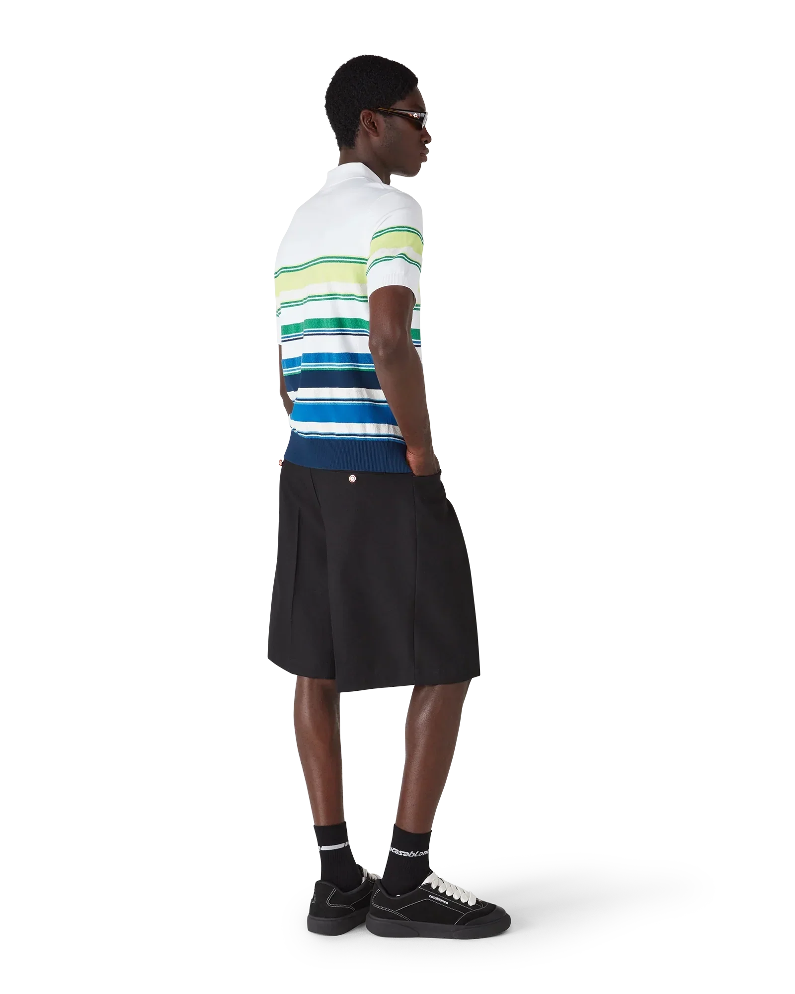Gradient Stripe Short Sleeve Polo Shirt | Casablanca Paris | Image 3